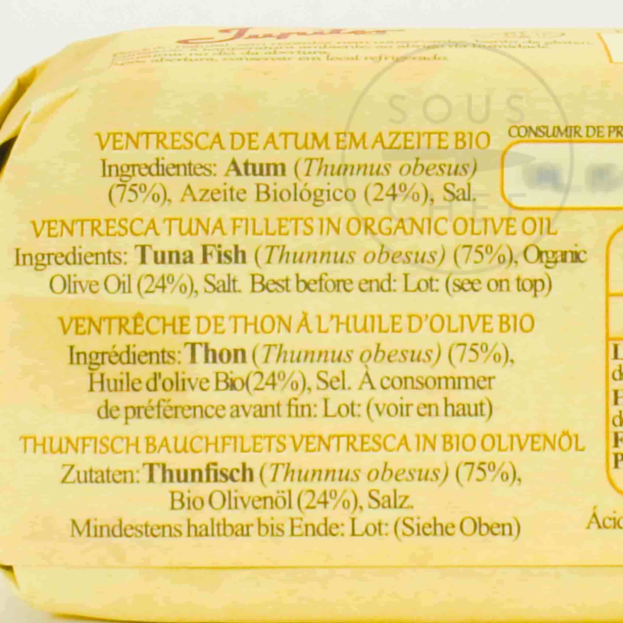 Jupiter Ventresca Tuna Belly in Organic Olive Oil, 120g
