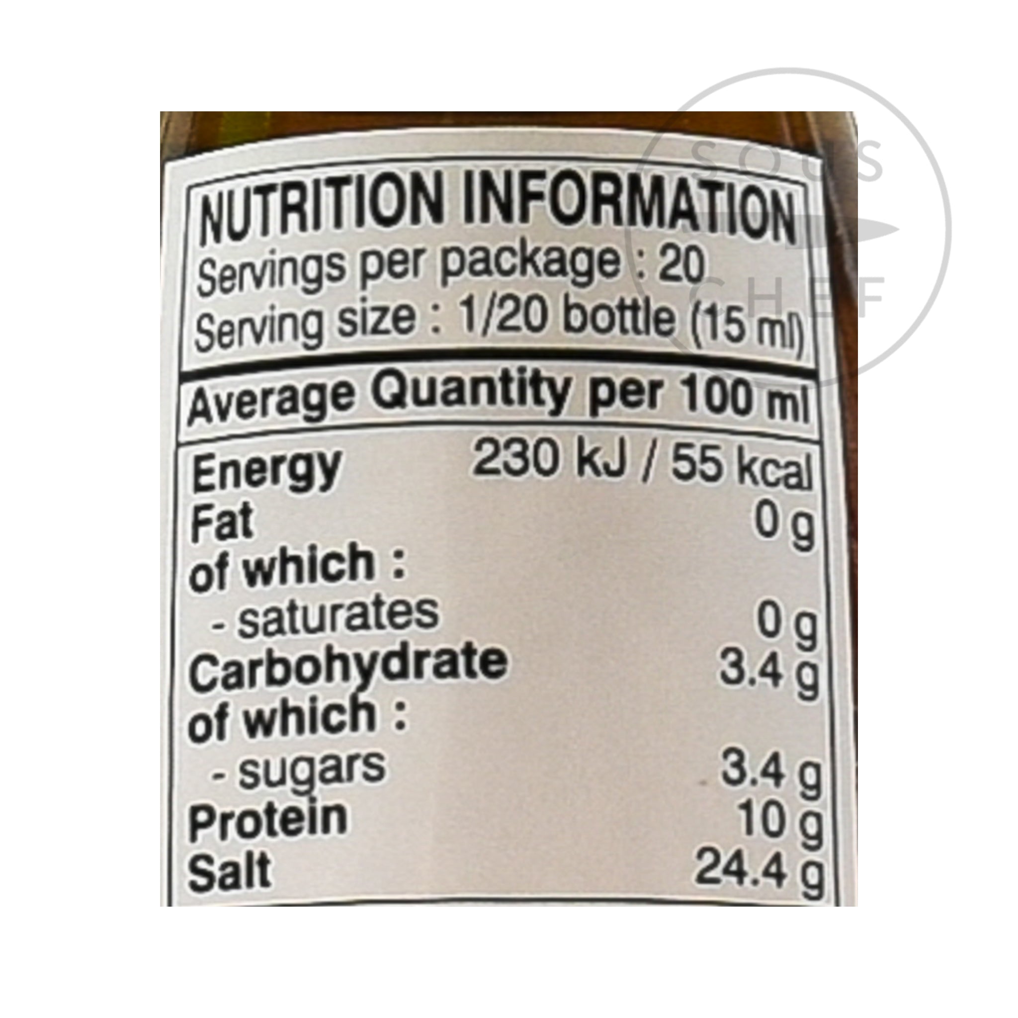 Squid Brand Thai Fish Sauce Ingredients Southeast Asian Sauces & Condiments Nutritional Information