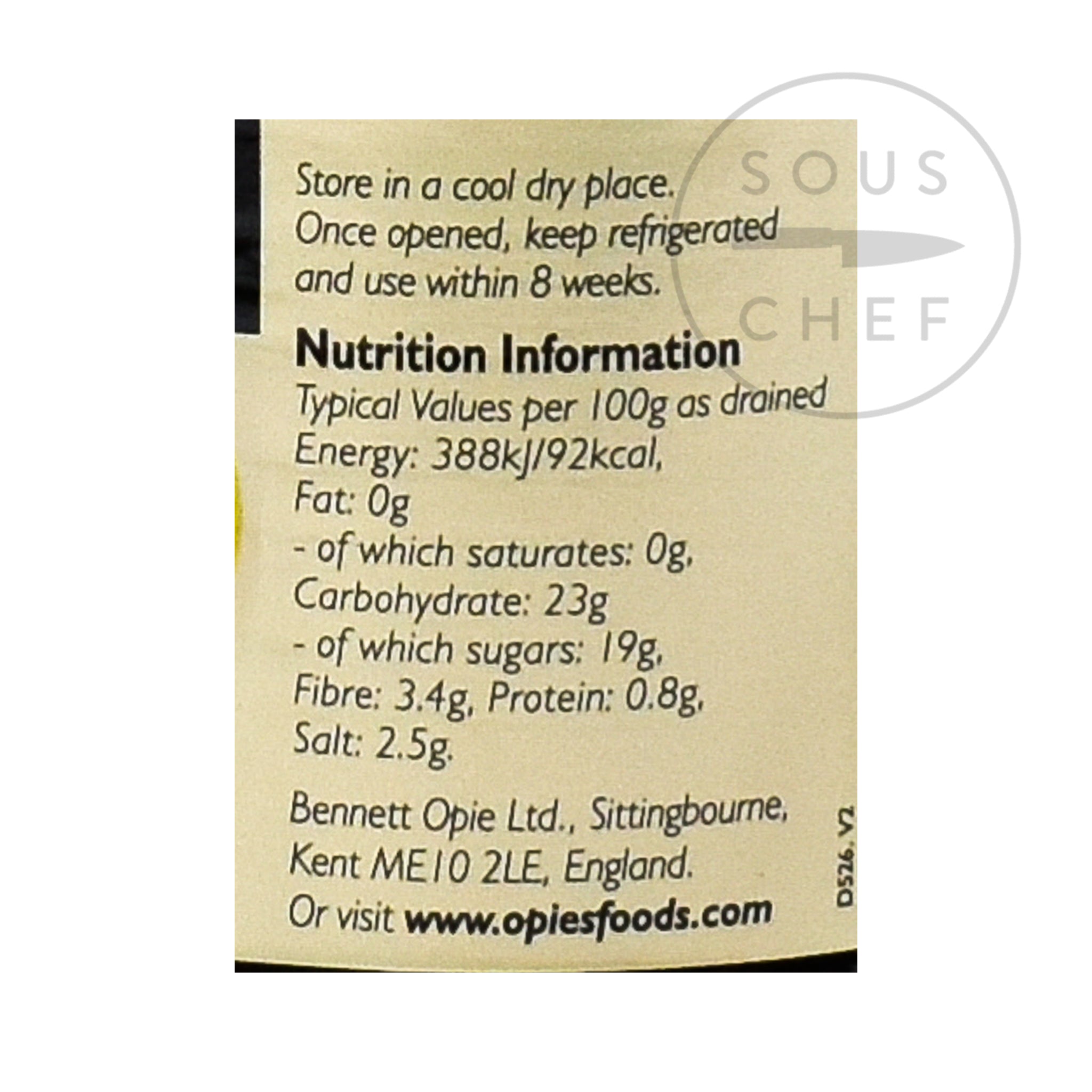Pickled Walnuts in Malt Vinegar 390g nutritional information