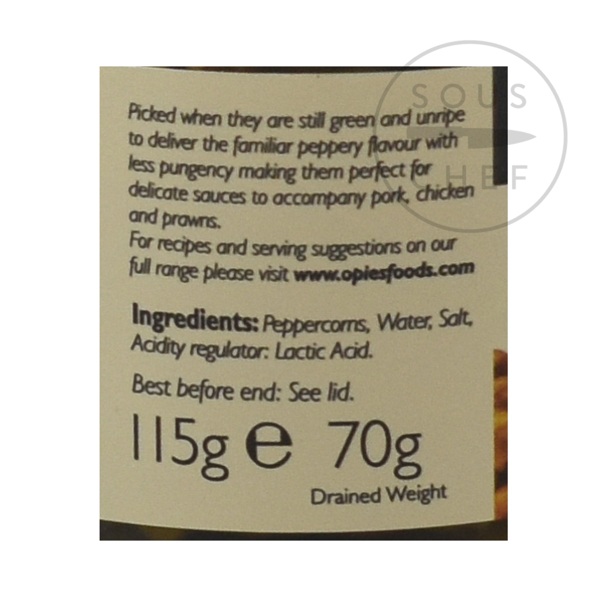 Green Peppercorns in Brine 115g ingredients