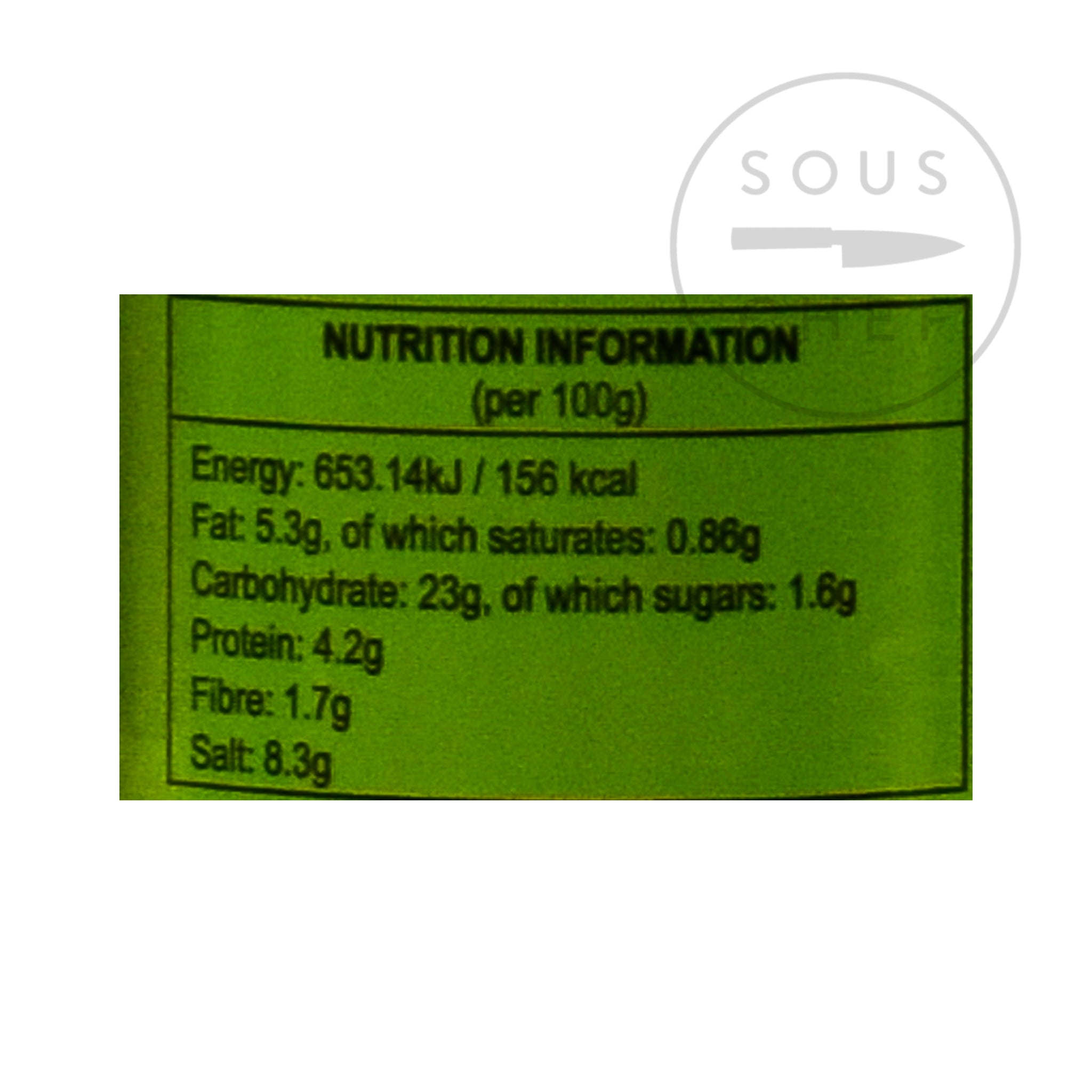 Ferns' Hot Curry Paste 380g nutritional information