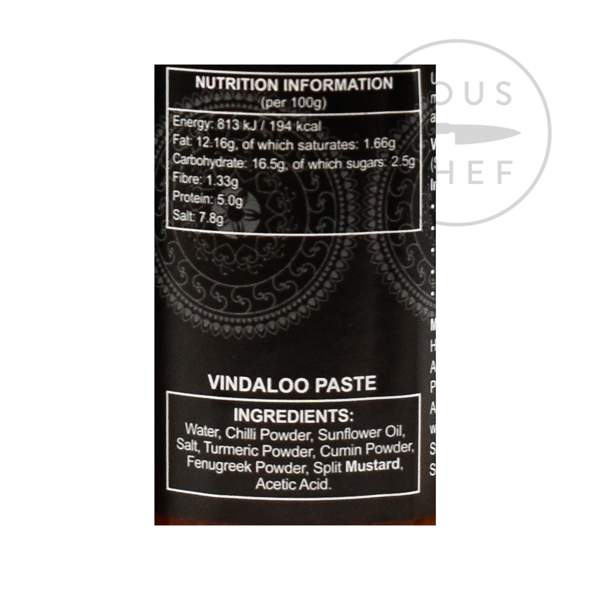 Ferns' Vindaloo Paste 380g nutritional information ingredients