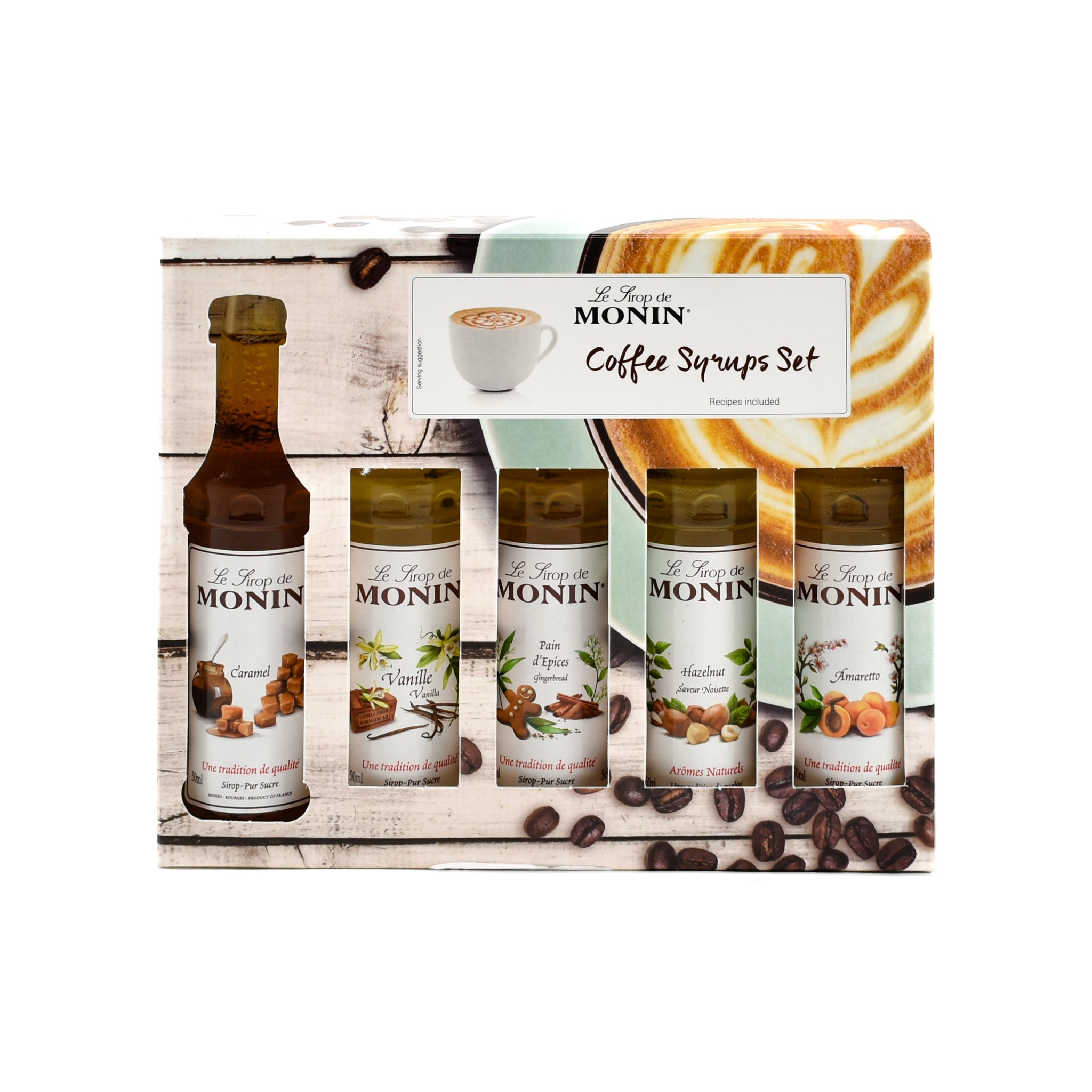 Monin Coffee Syrup Set 5 x 50ml Ingredients Drinks Syrups & Concentrates French Food