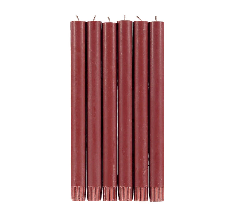 Set of 6 Red Dinner Candles