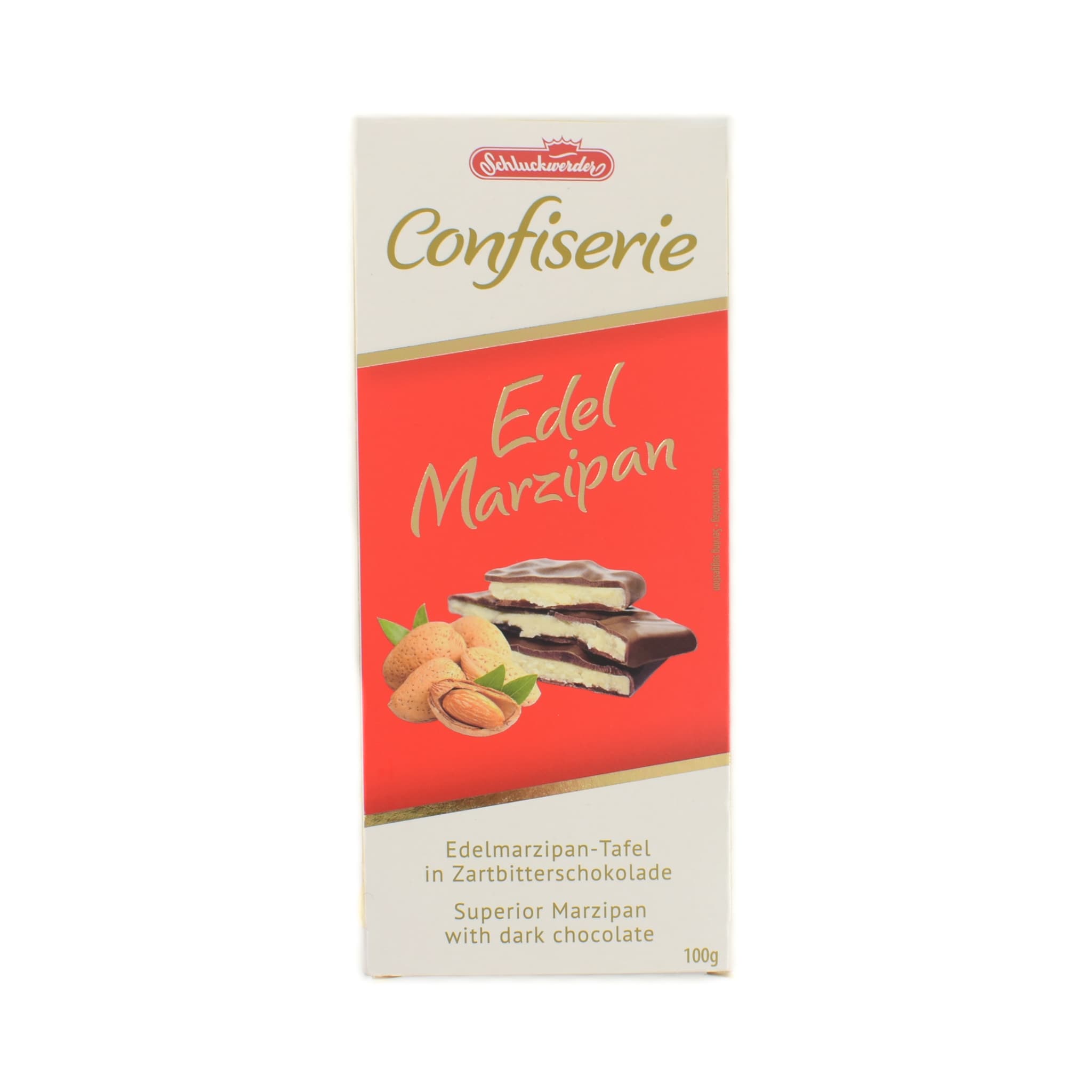 Schluckwerder Edel Marzipan with Dark Chocolate 100g Ingredients Chocolate Bars & Confectionery