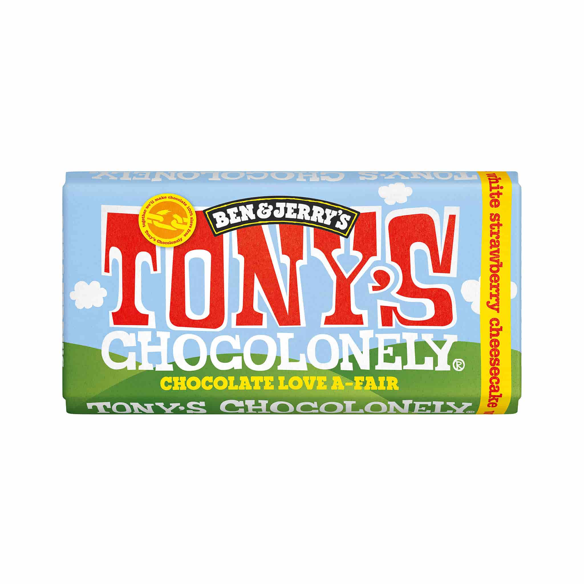 Tony's Chocolonely - Ben & Jerry's White Chocolate Strawberry Cheesecake 180g