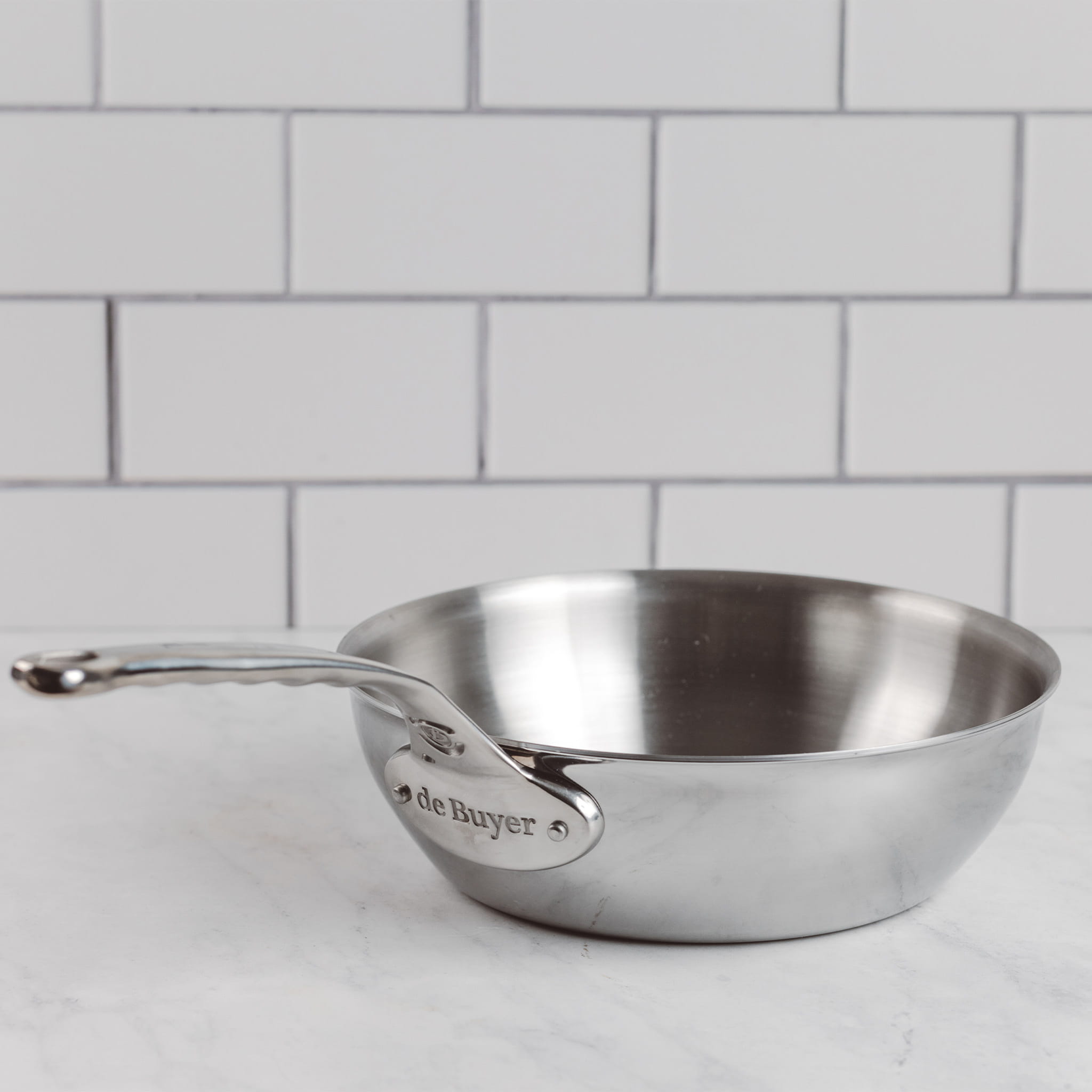 De Buyer Affinity Stainless Steel Curved Saute Pan 24cm