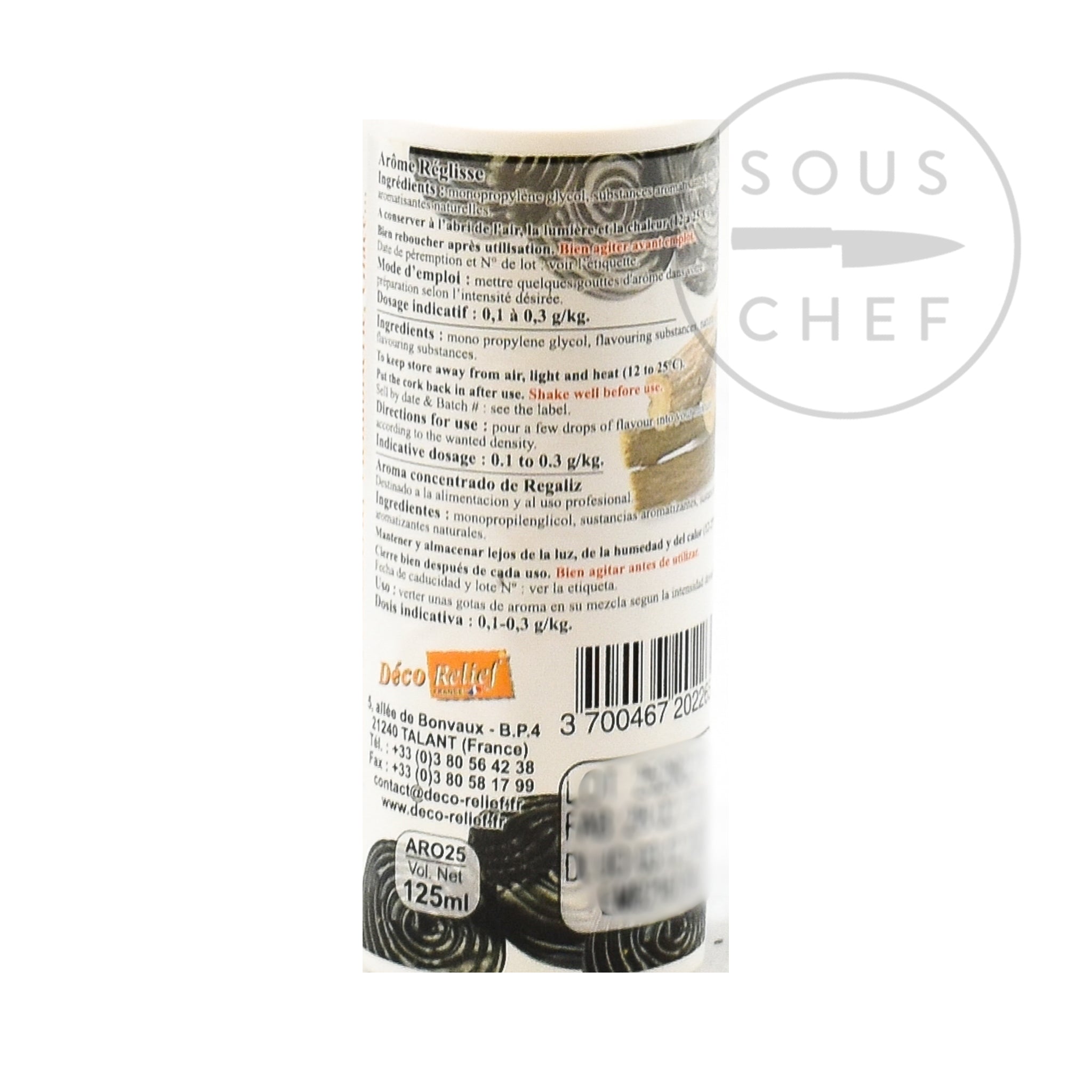 Concentrated Liquorice Flavour 125ml ingredients