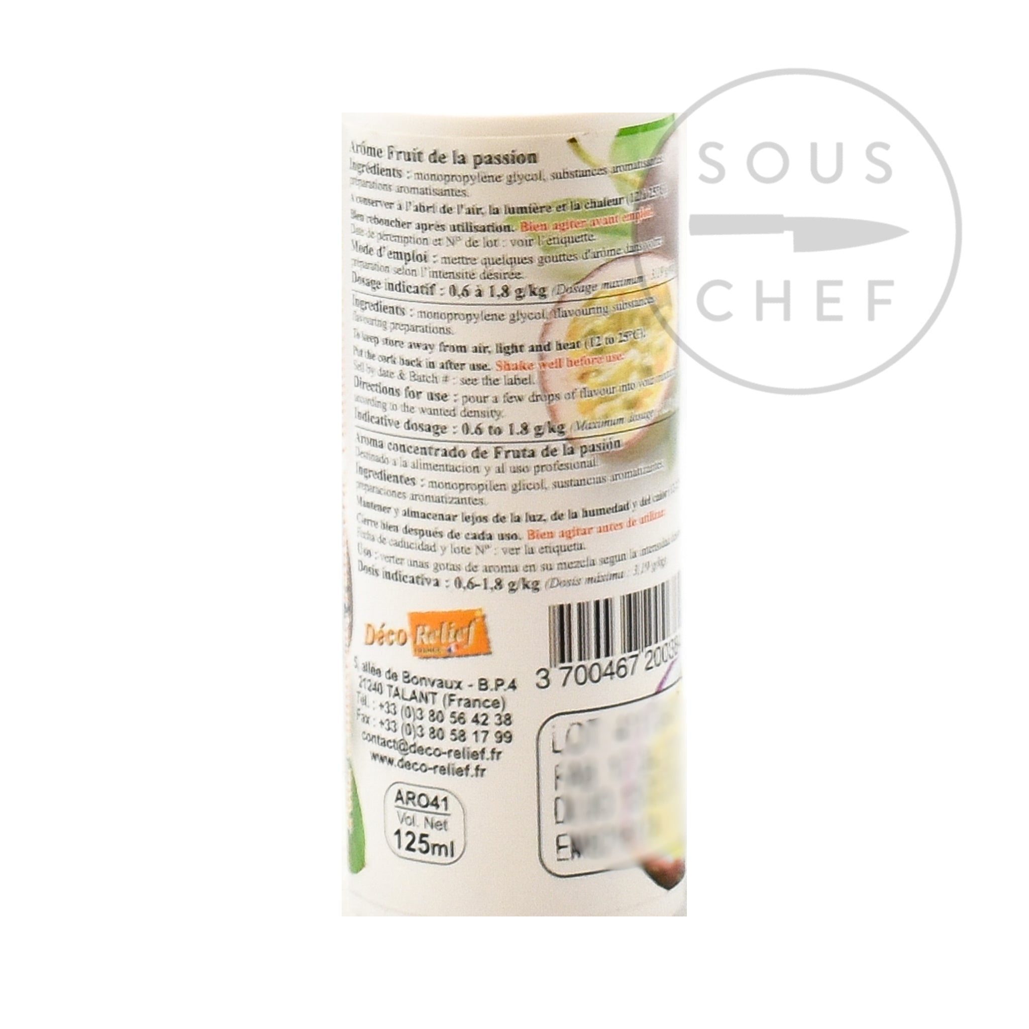 Concentrated Passion Fruit Flavour 125ml ingredients