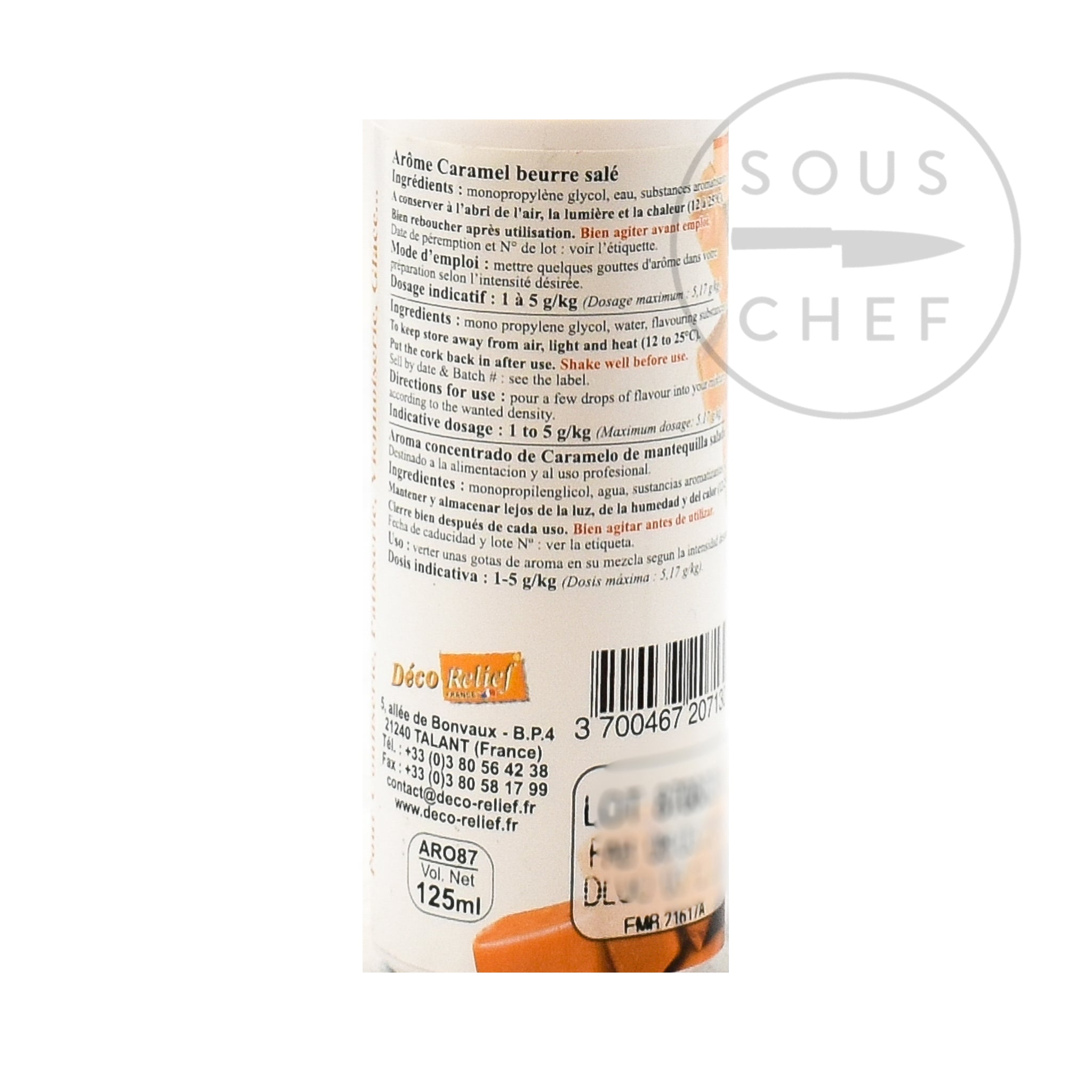 Concentrated Salt Butter Caramel Flavour 125ml ingredients
