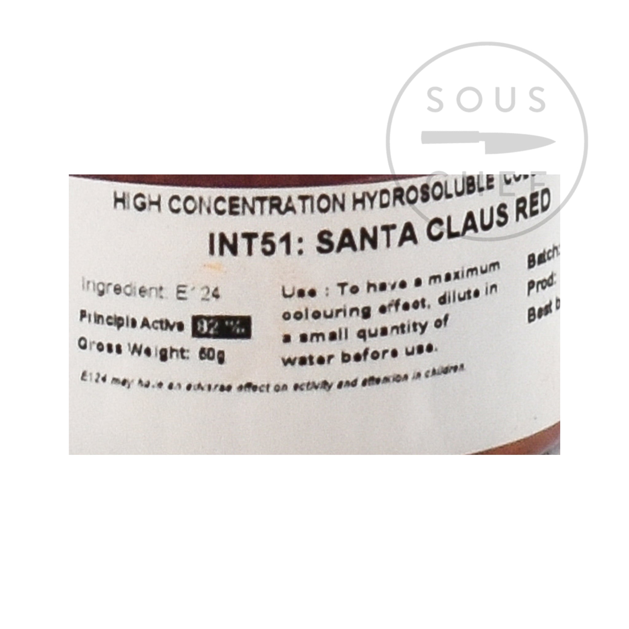 Intense Santa Claus Red Food Colour 50g  ingredients