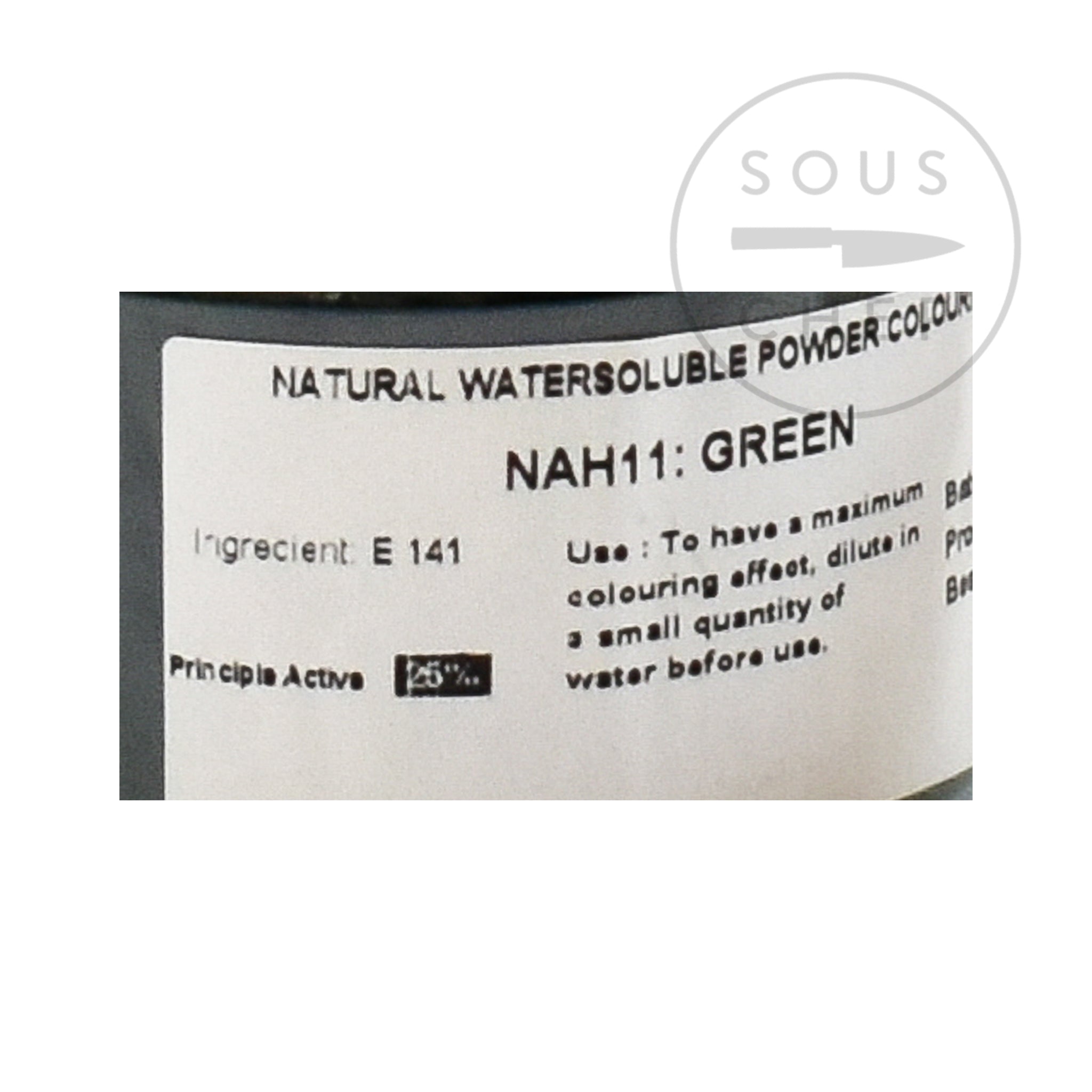 Professional Natural Green Food Colour 50g  ingredients