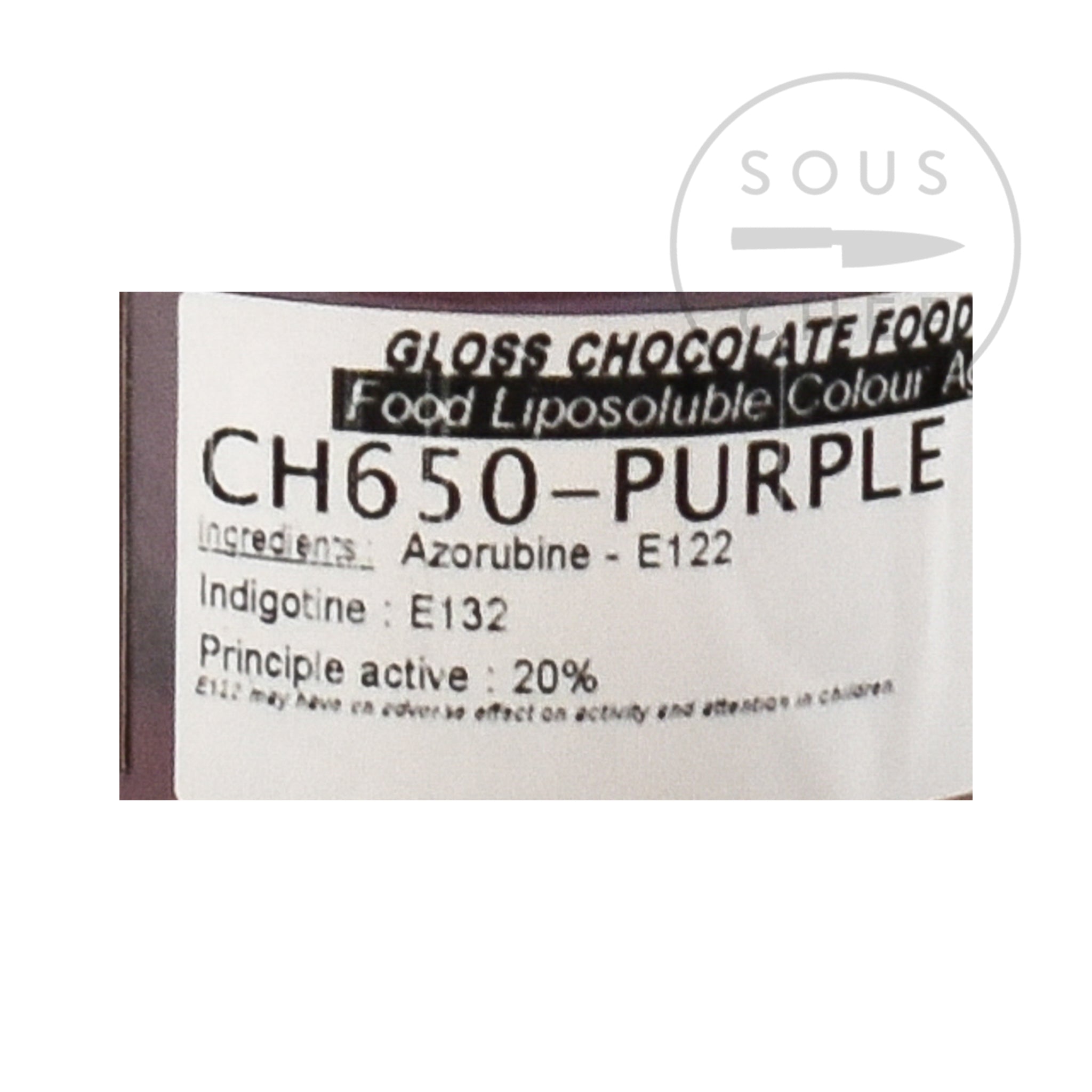 Purple Gloss Food Colour For Chocolate 20g ingredients