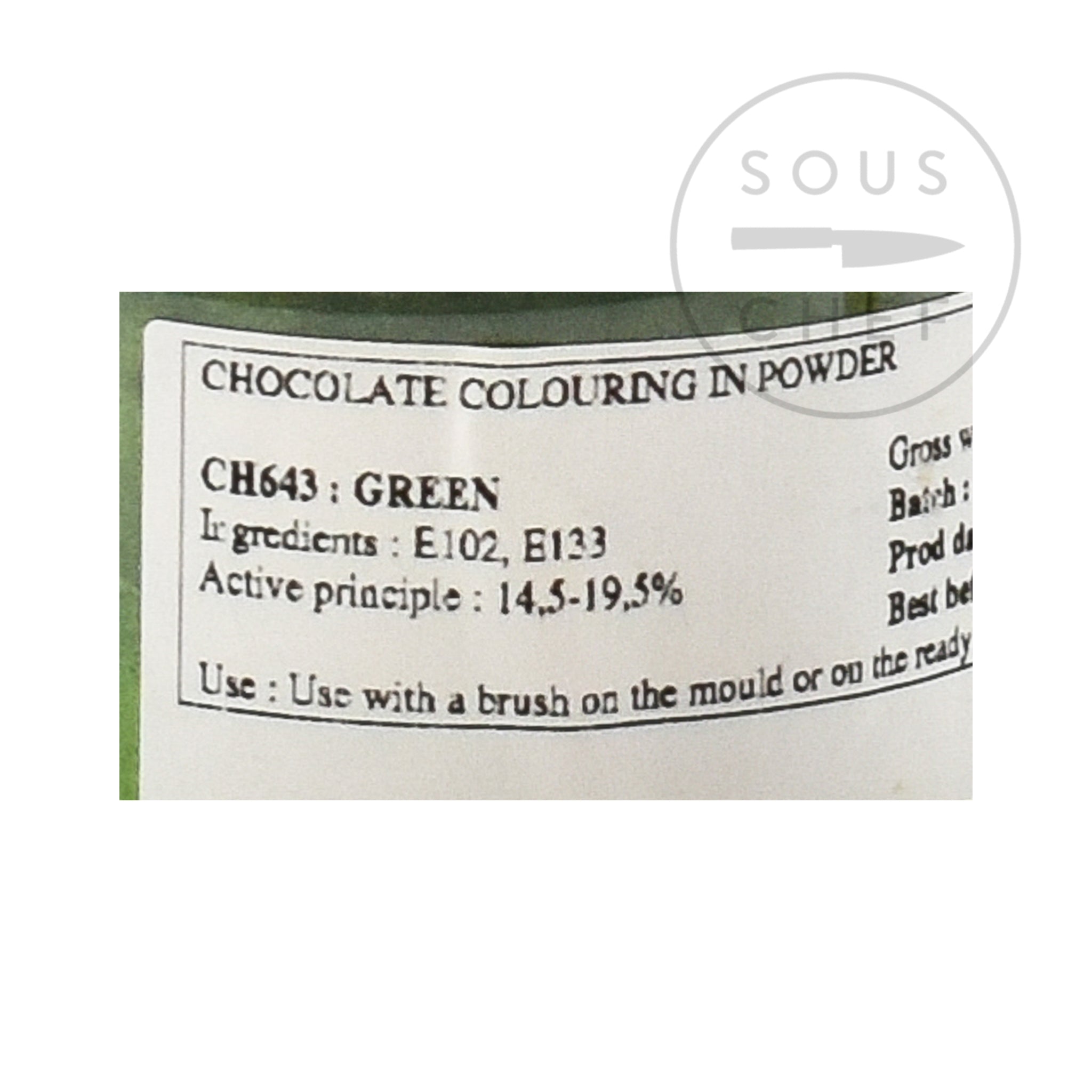 Green Gloss Food Colour For Chocolate 20 g ingredients