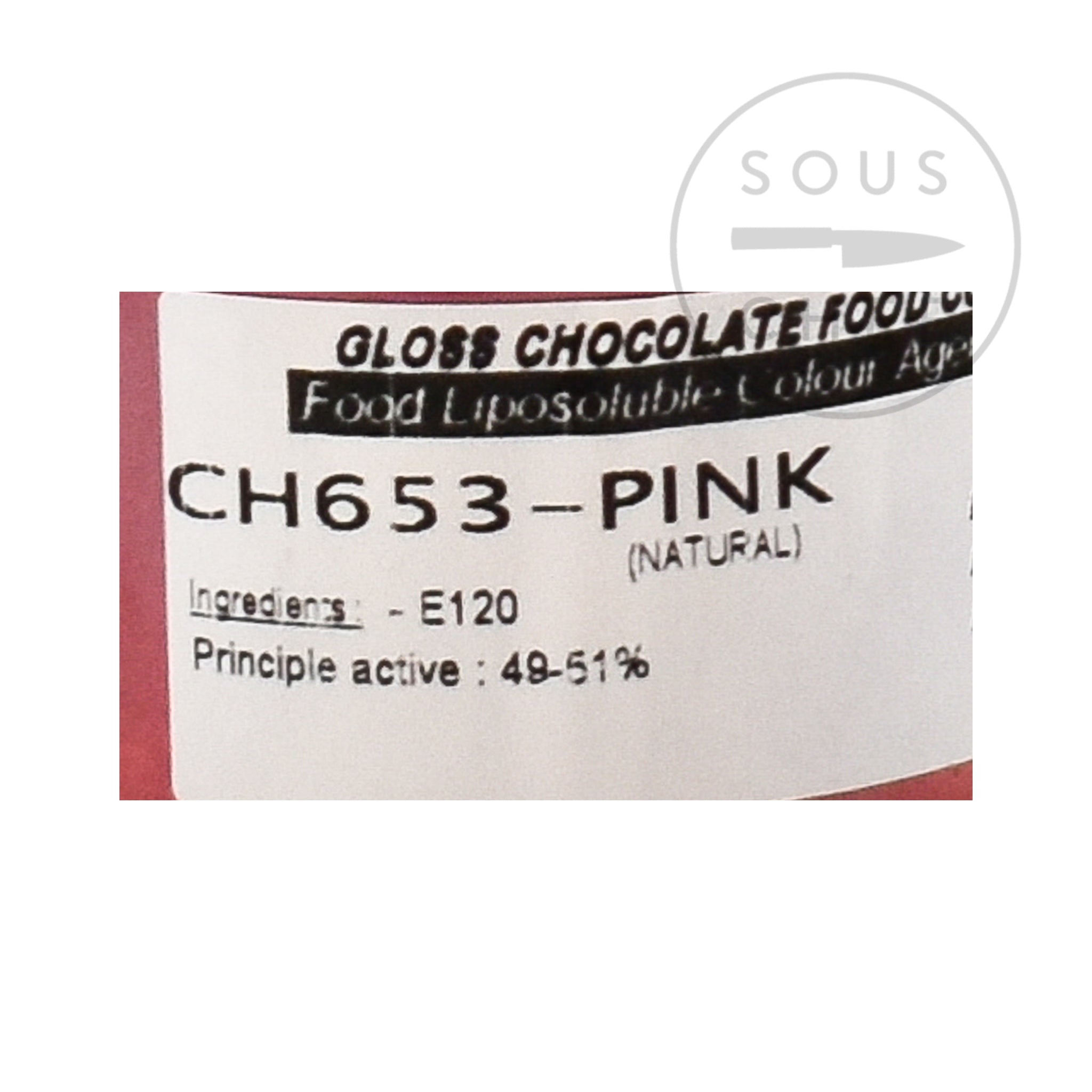 Natural Pink Gloss Food Colour For Chocolate 20g ingredients 