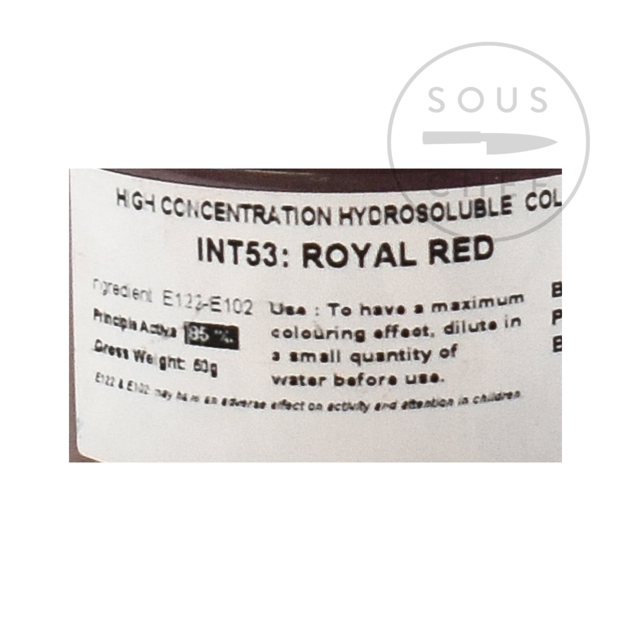 Intense Royal Red Food Colour 50g ingriedients