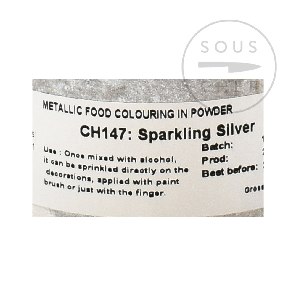 Edible Metallic Sparkling Silver Powder Food Colour | Buy Online UK ...