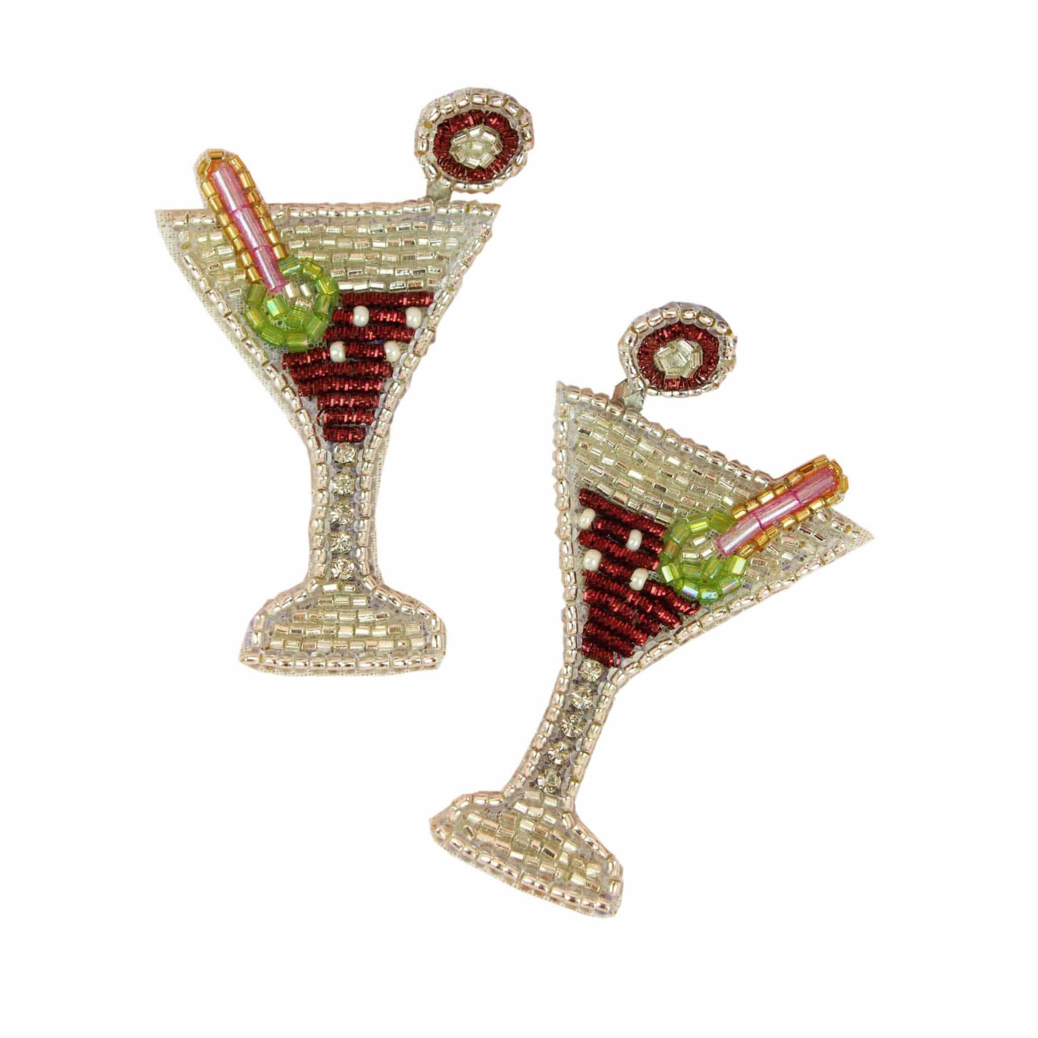 Beaded Martini Earrings