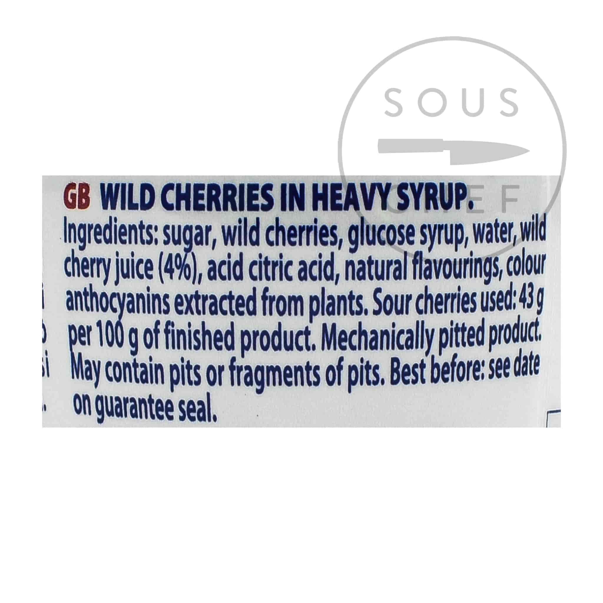 Fabbri Amarena Cherries in Syrup 230g ingredients