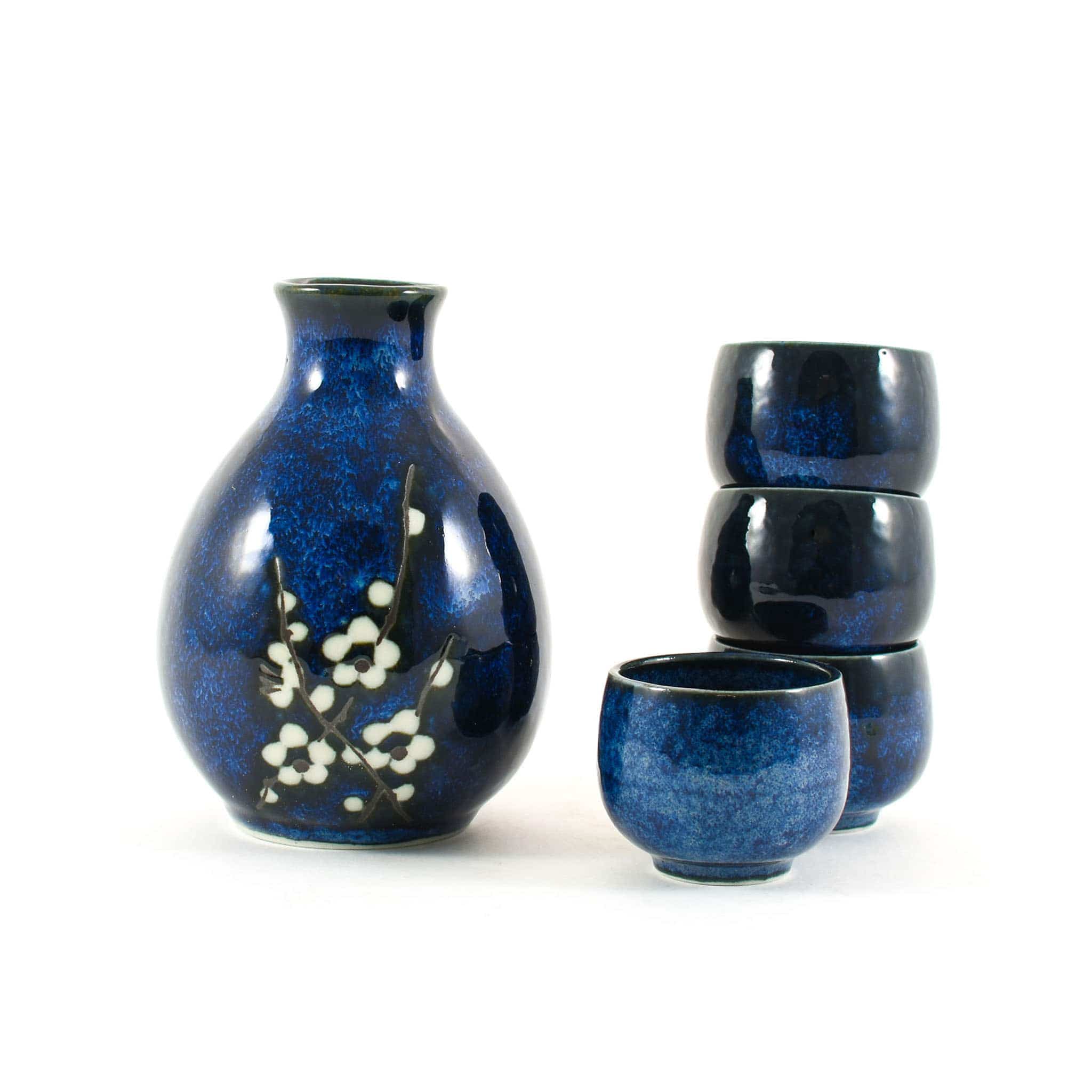 Blue Sakura Sake Set