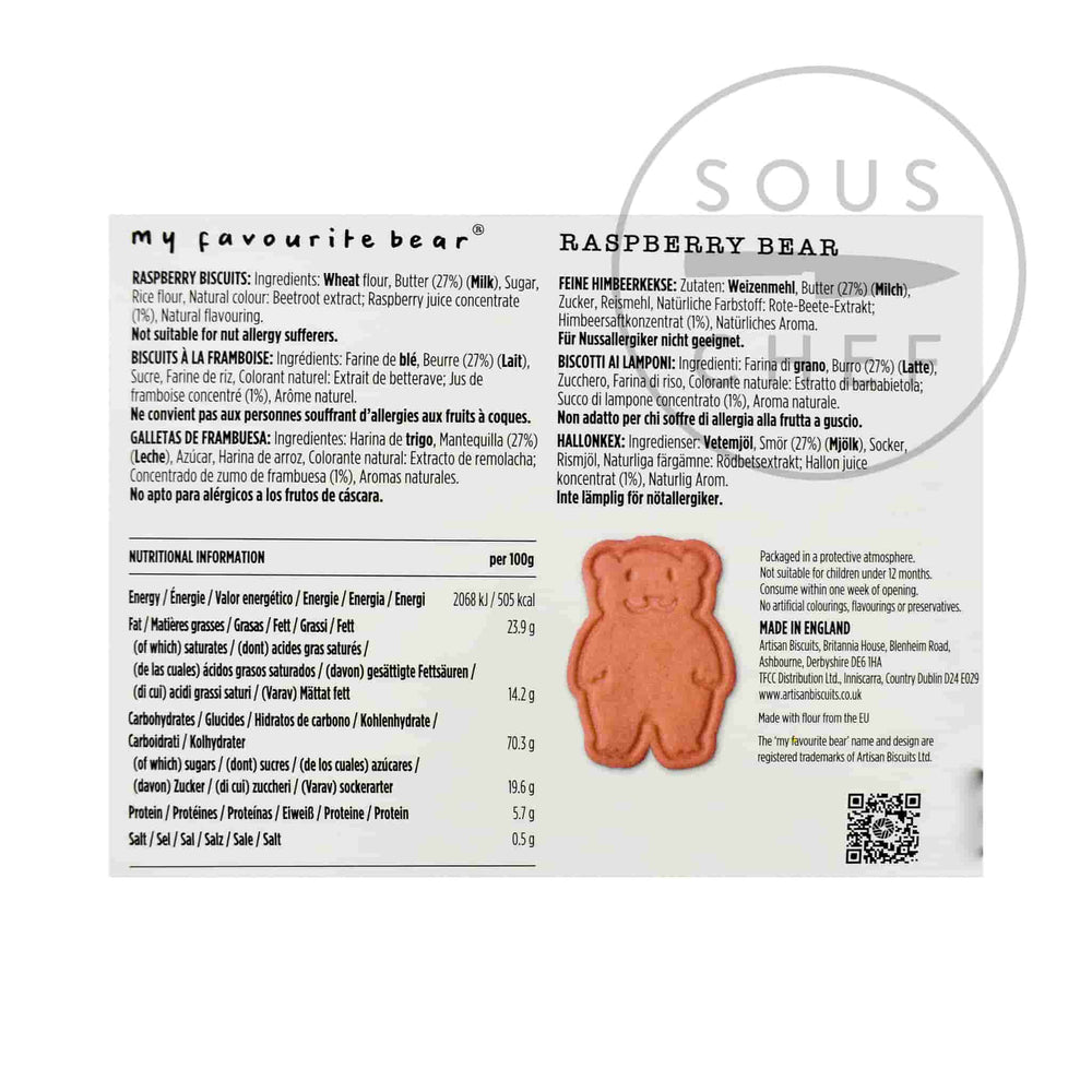 My Favourite Bear Raspberry Biscuits 100g | Buy online at Sous Chef UK