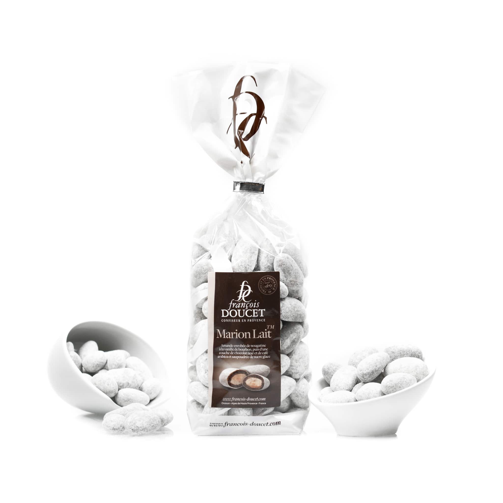 francois doucet coffee chocolate pralines white background