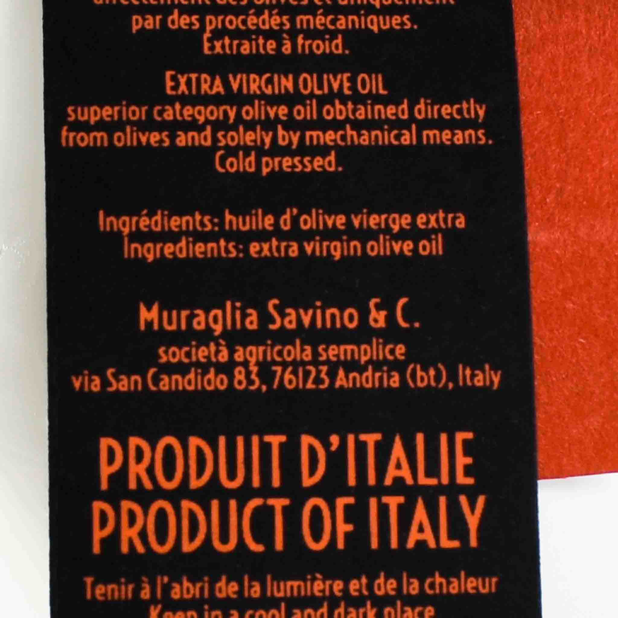Intense Fruity Extra Virgin Olive Oil in Rooster Terracotta Bottle 500ml Ingredients