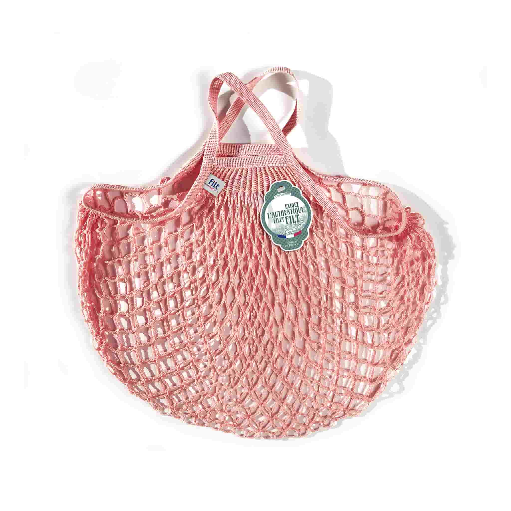 Filt String Bag in Light Pink, Short Handle