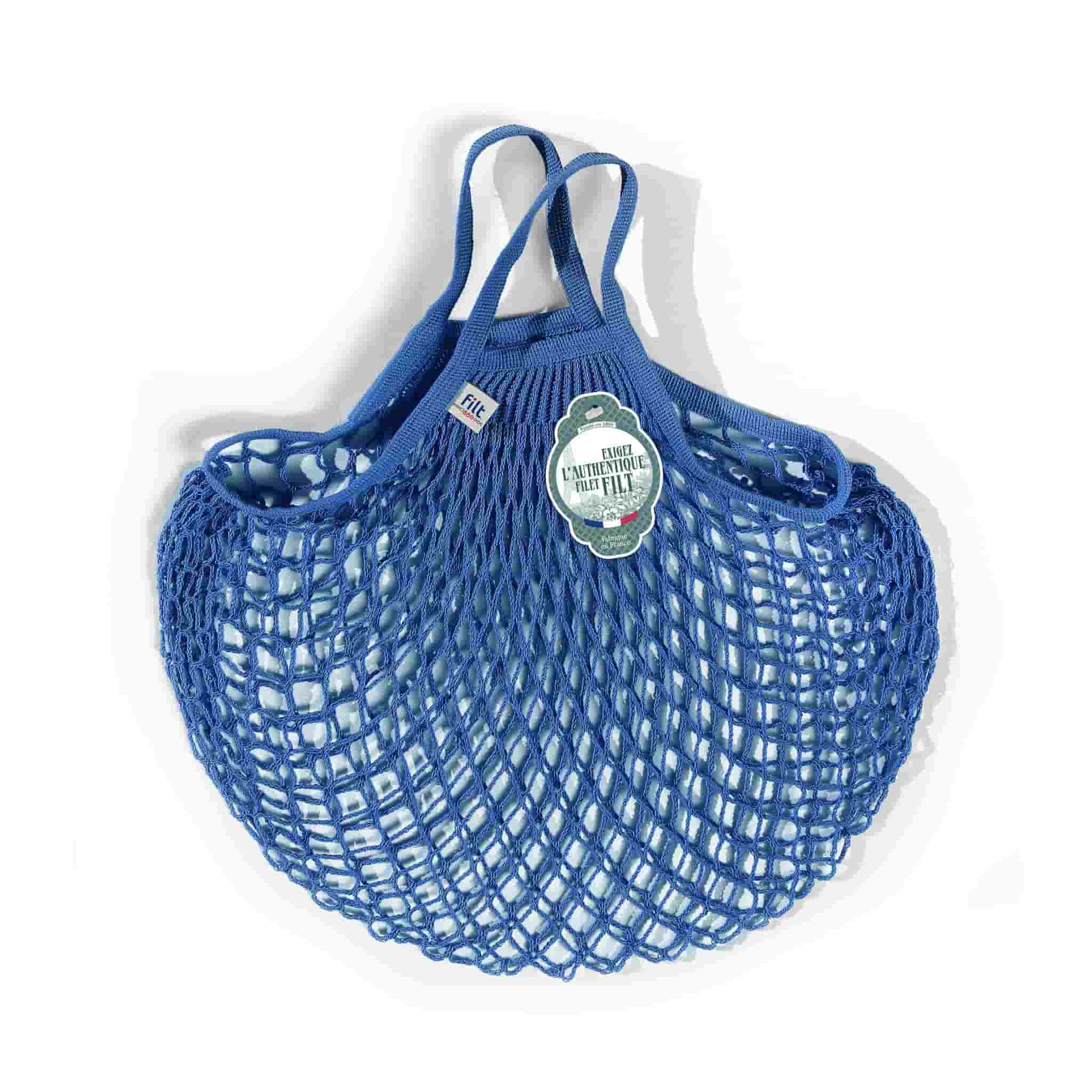 Filt String Bag in Cobalt Blue, Short Handle