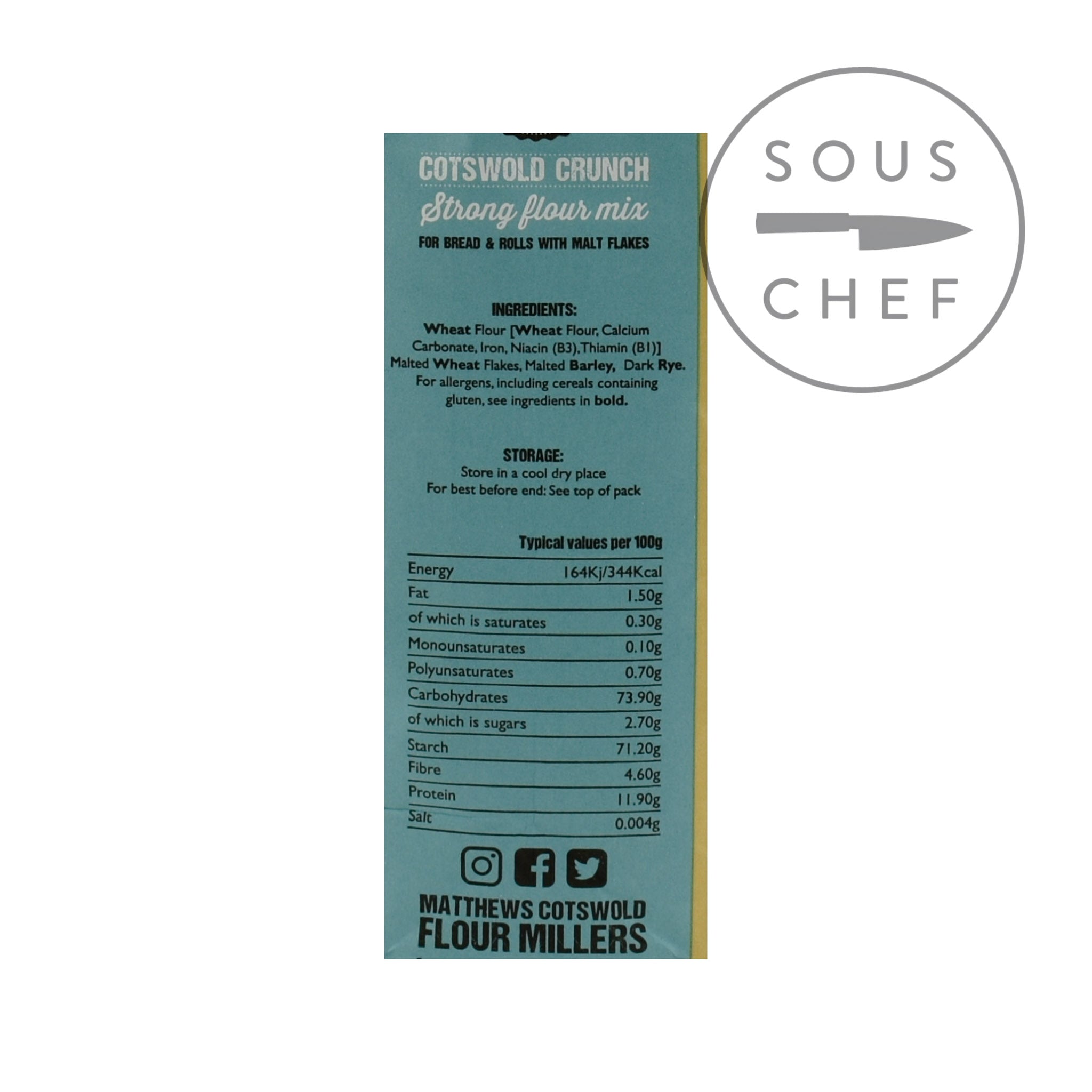 Pizza Flour Matthews Cotswold Organic Plain All-Purpose Flour - 1.5kg