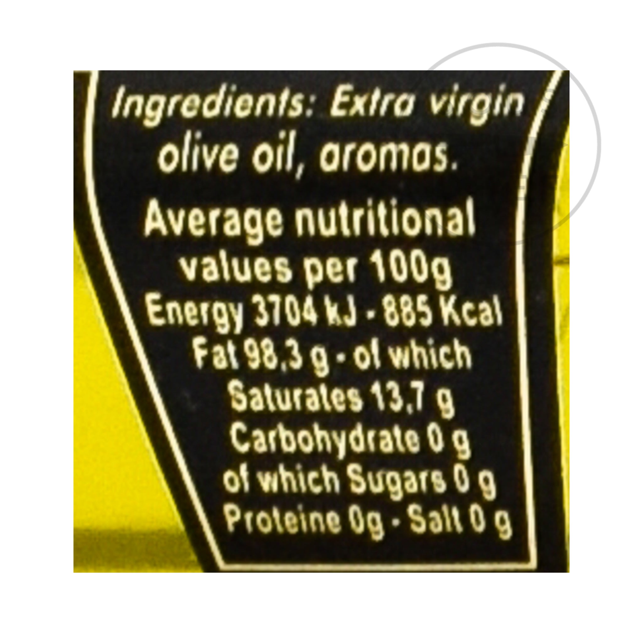 Black Truffle Oil 100ml nutritional information ingredients
