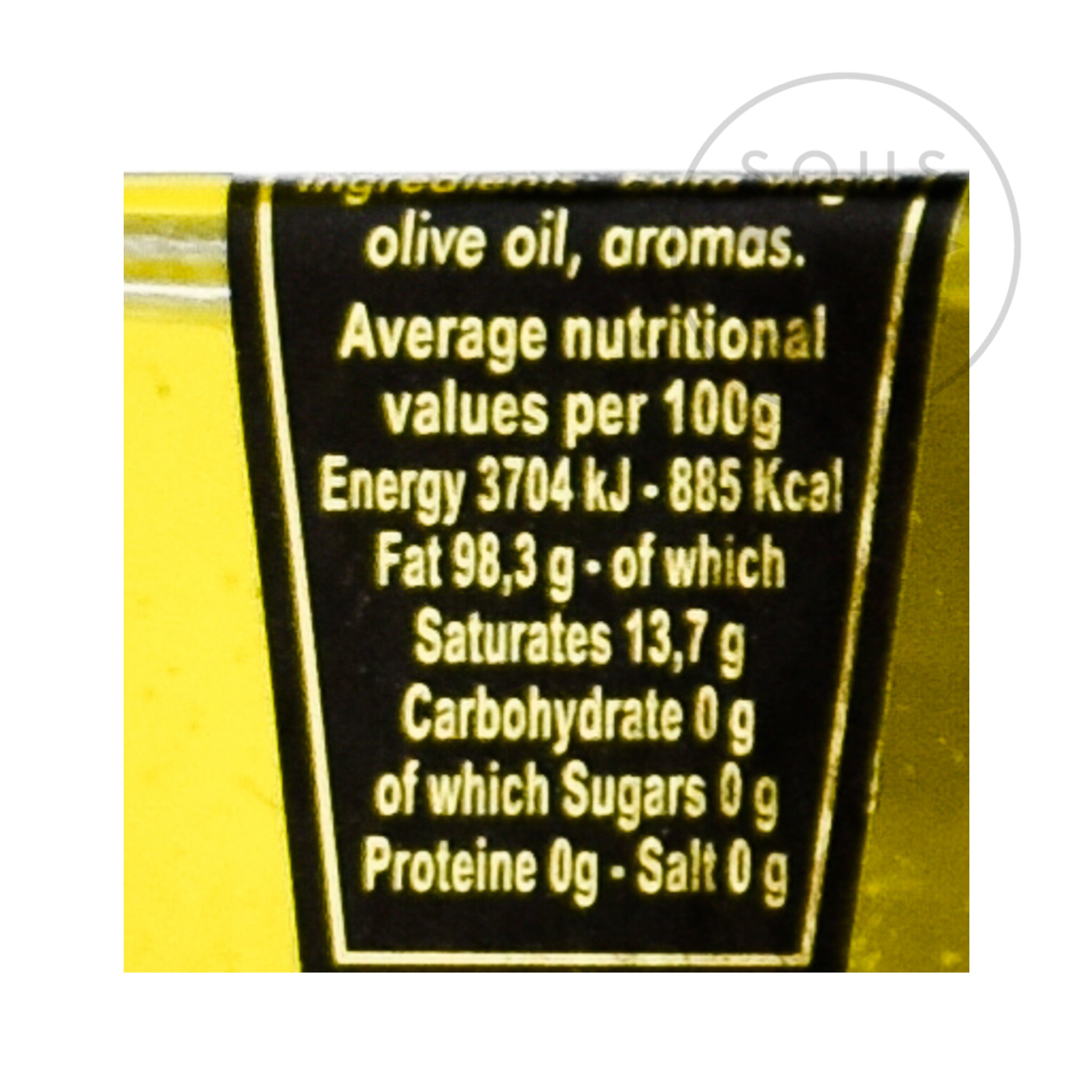 Black Truffle Oil 55ml  nutritional information  ingredients