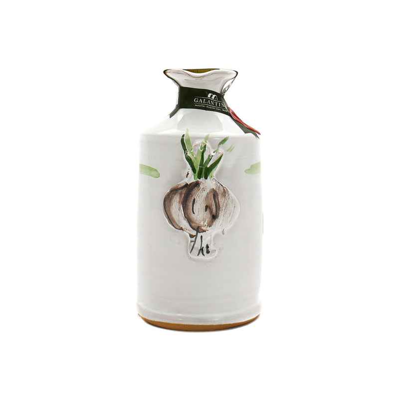 Puglian Olive Oil with Garlic in Terracotta Bottle 250ml