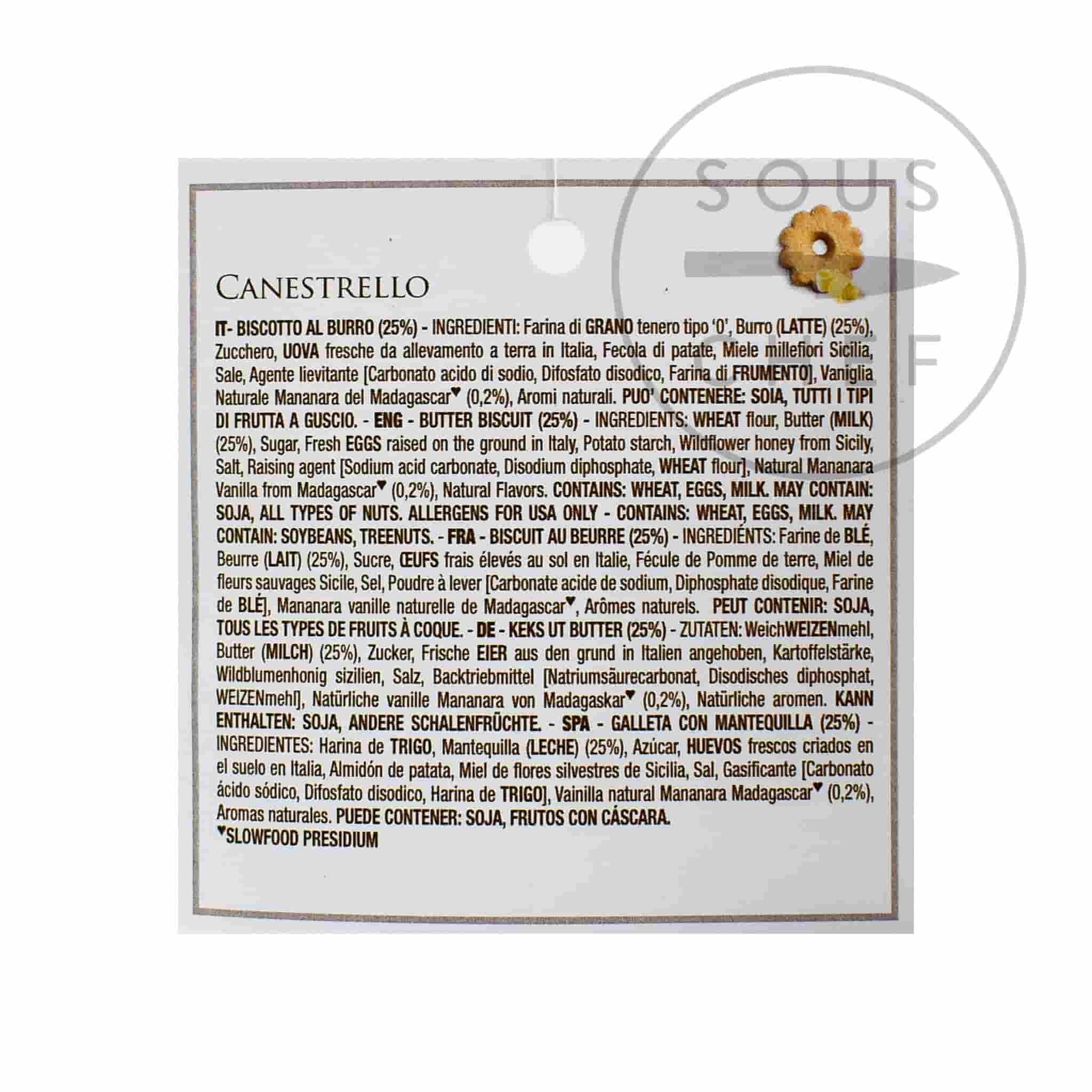 Loison Luxury Assorted Biscuit Tin 280g ingredient