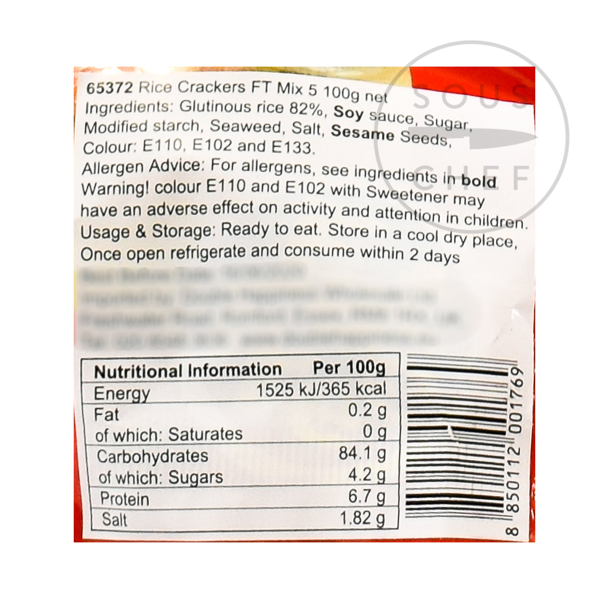 Ladybird Rice Crackers 100g nutritional information ingredients