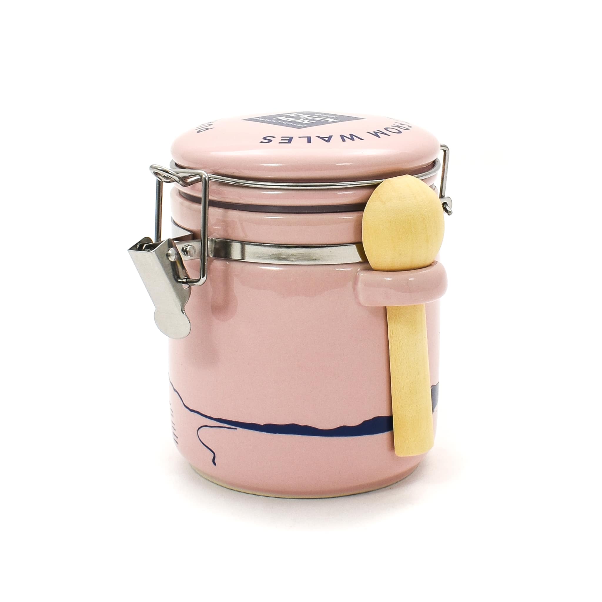 Halen Mon Pink Llanddwyn Ceramic Jar + 100g Pure White Sea Salt