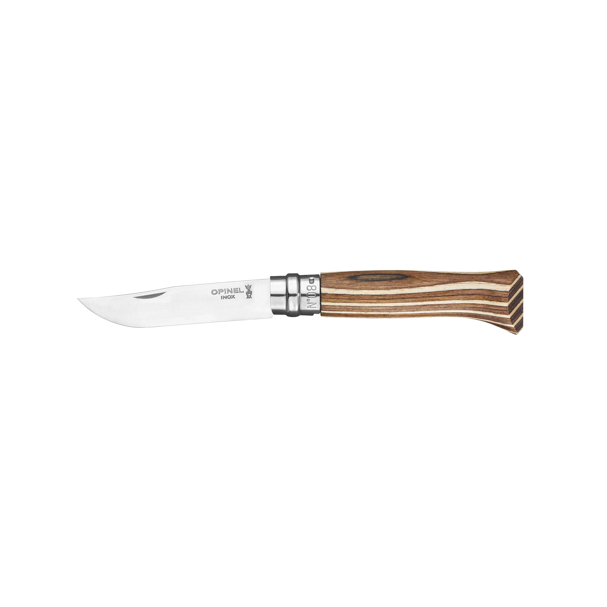 Opinel Brown Birch Sandvik Folding Knife
