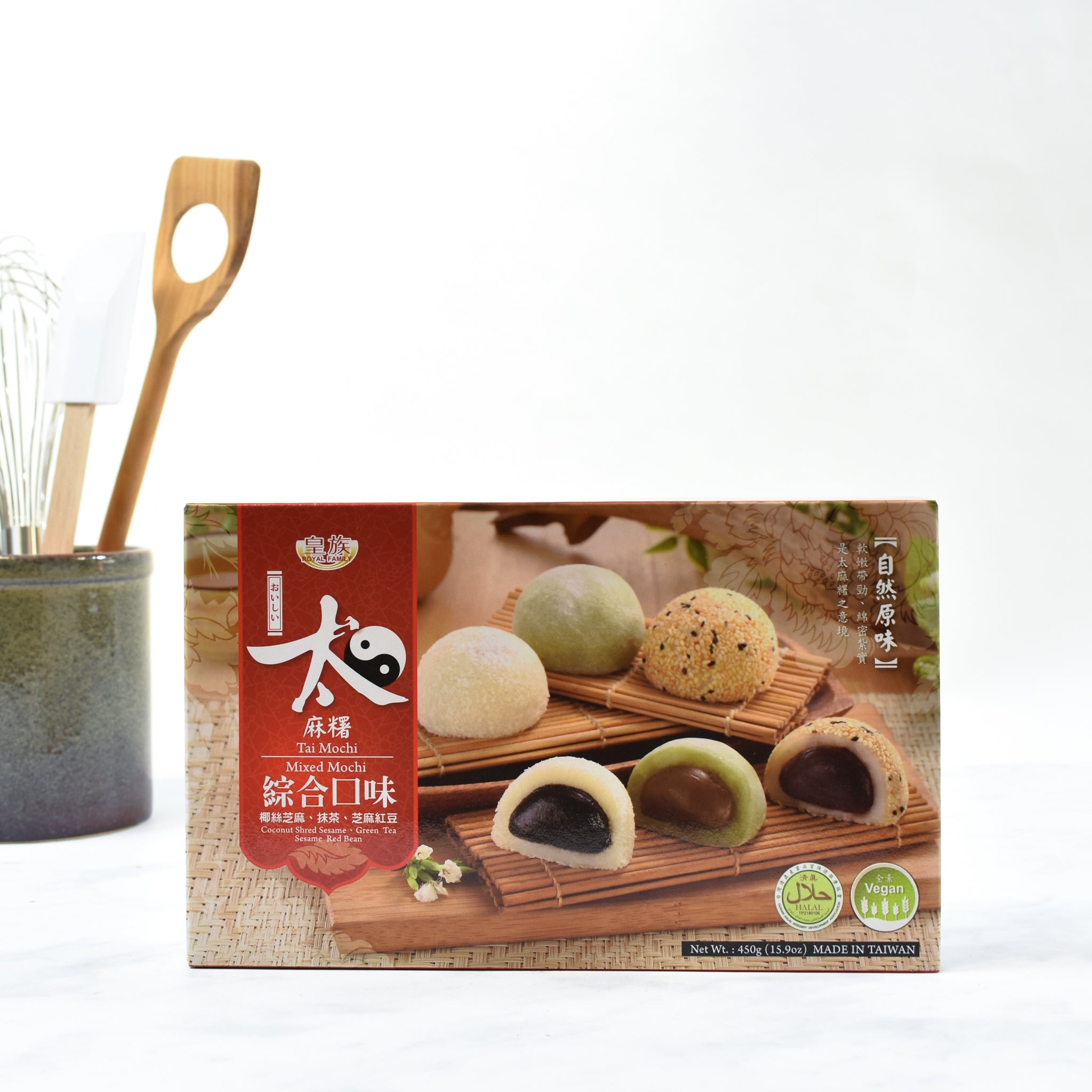 Assorted Mochi - Red Bean, Green Tea, Coconut 450g lifestyle photograph