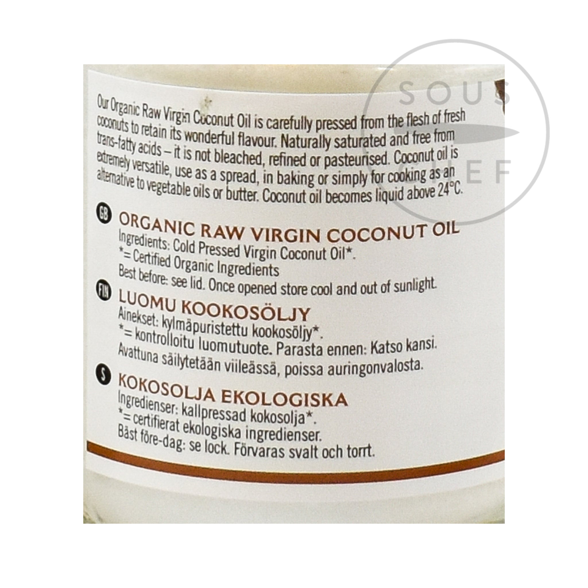 Organic Virgin Coconut Oil 200ml ingredients