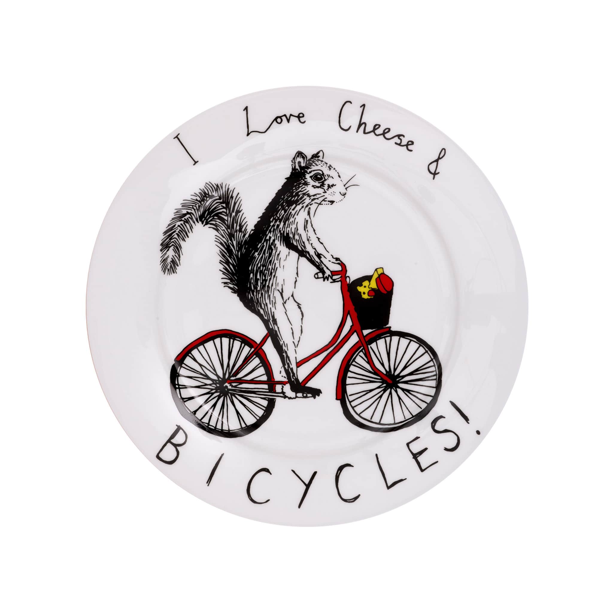 I Love Cheese & Bicycles Side Plate 20cm