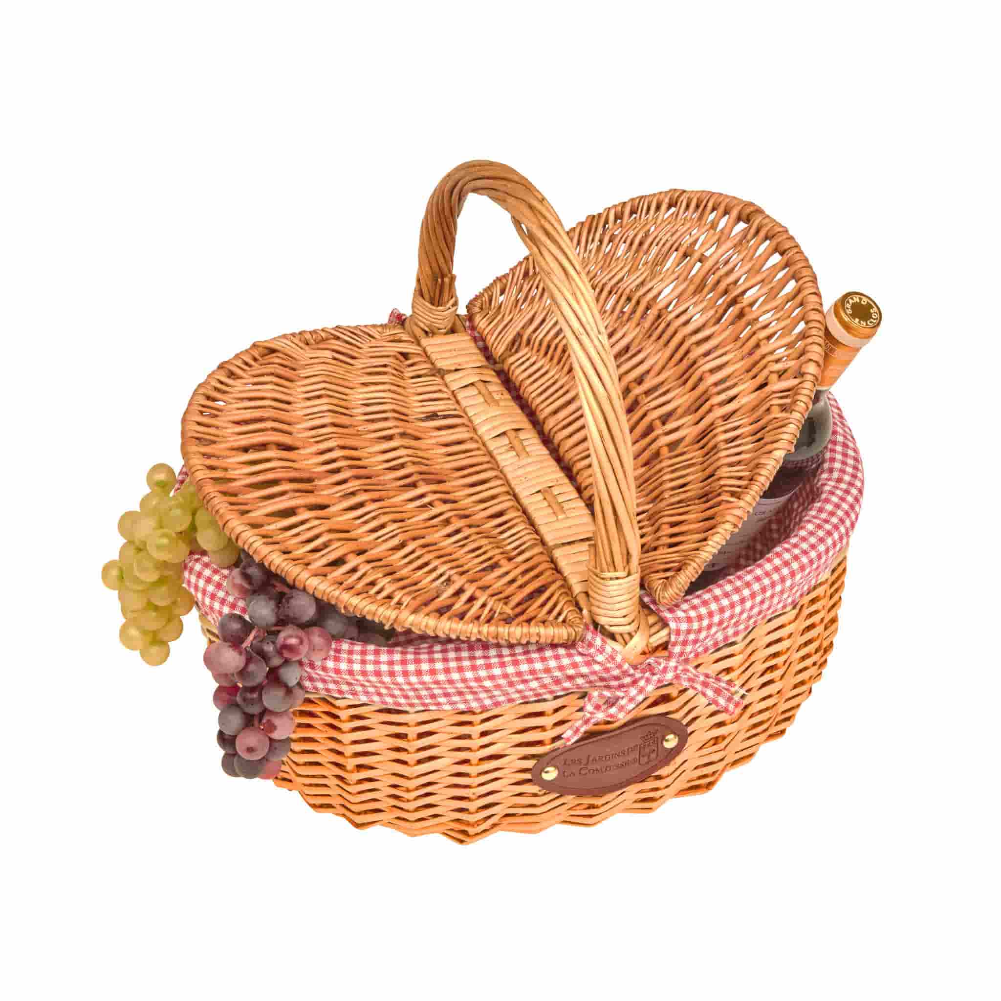 Campagne Red Gingham Empty Picnic Basket
