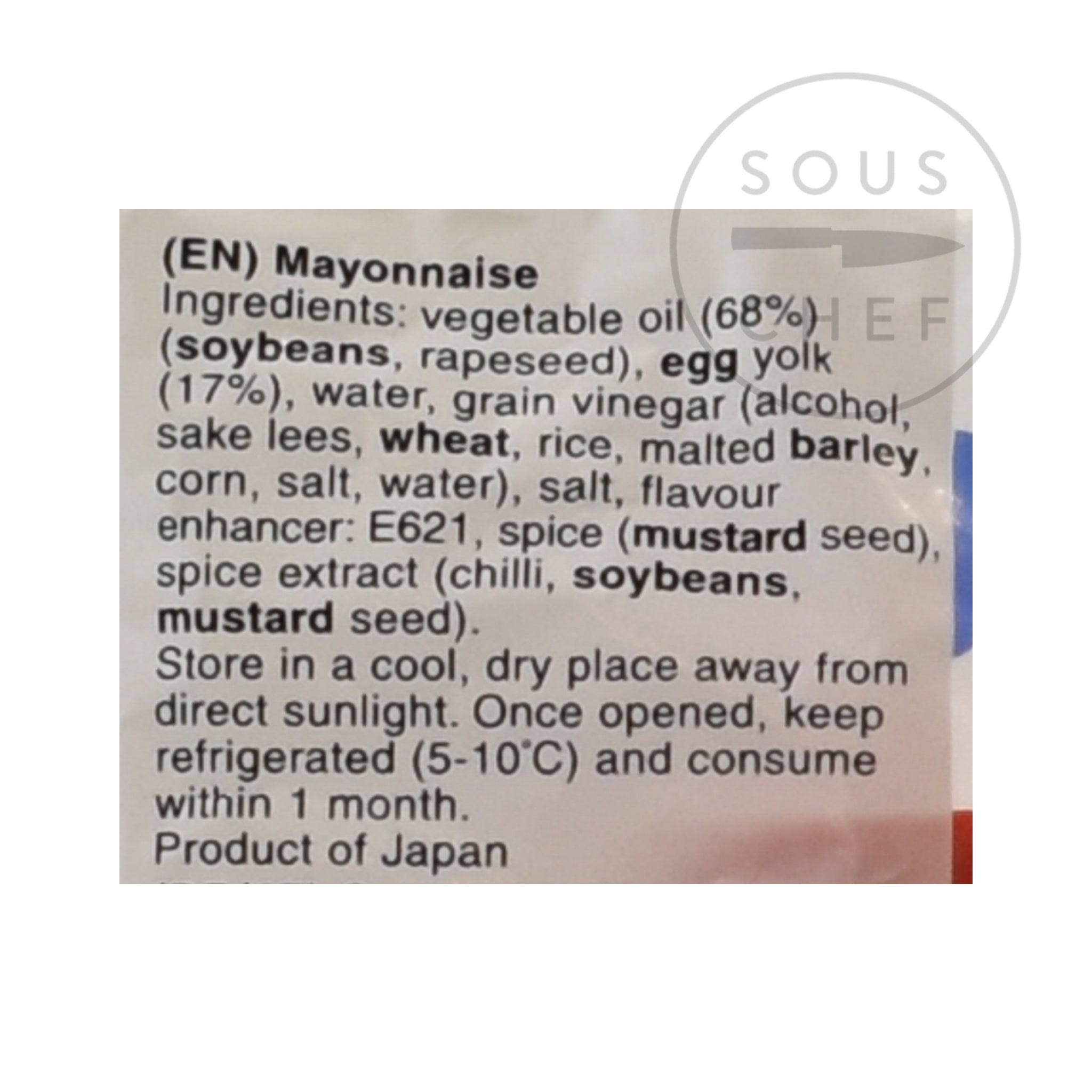 Japanese Kenko Mayonnaise 500g ingredients