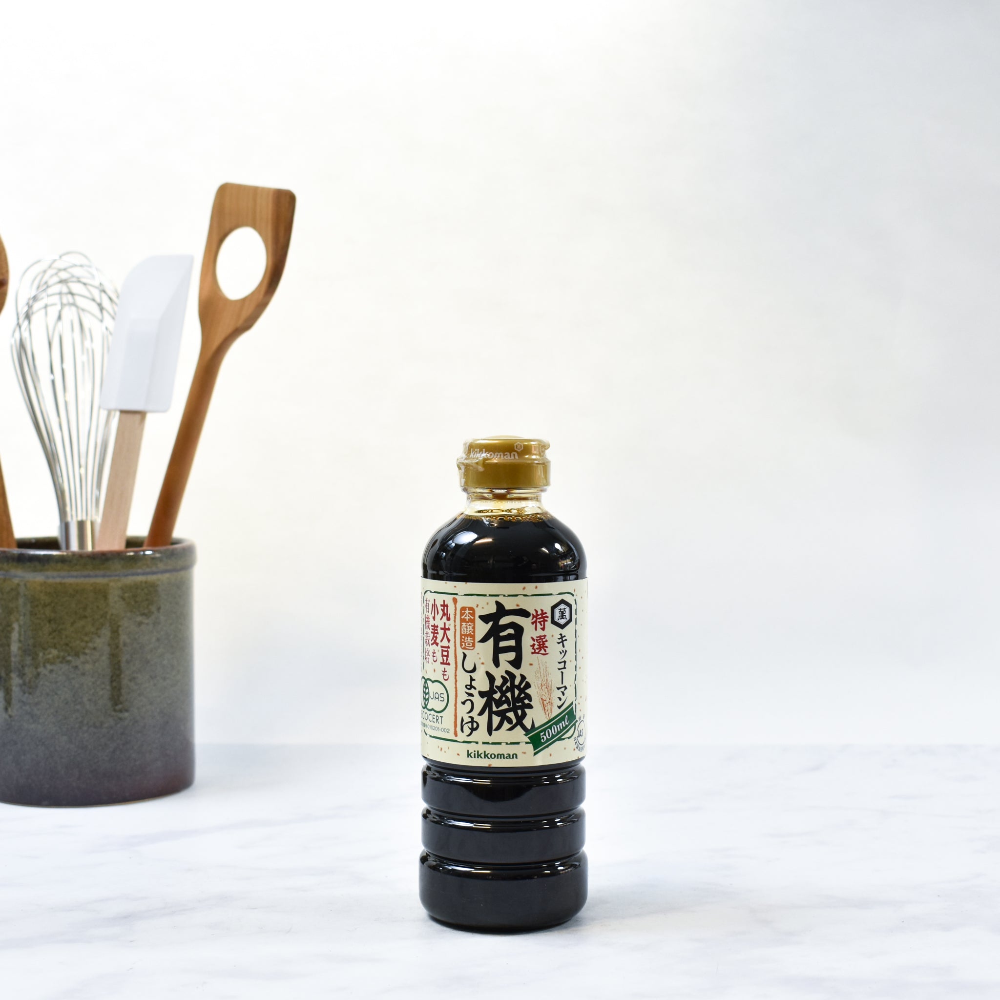 Kikkoman Yuki Organic Soy Sauce 500ml lifestyle photograph