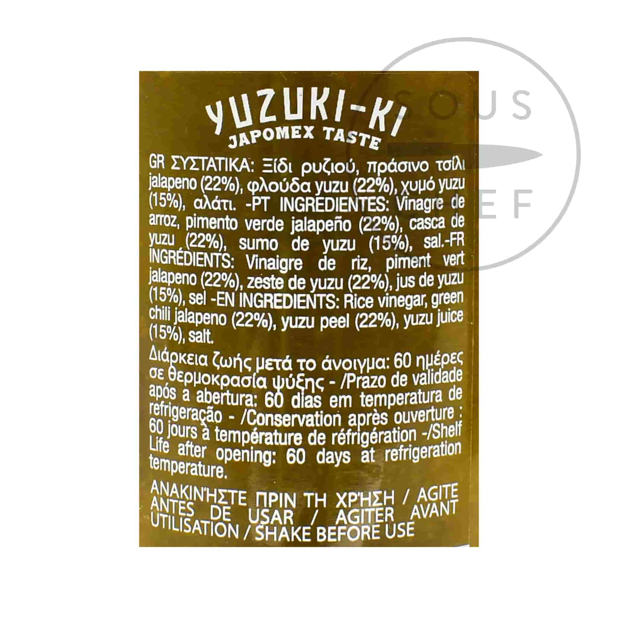 Yuzuki-Ki Yuzu Sauce with Green Jalapeno 180ml