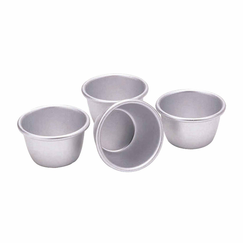 Set of 4 Anodised Mini Pudding Moulds