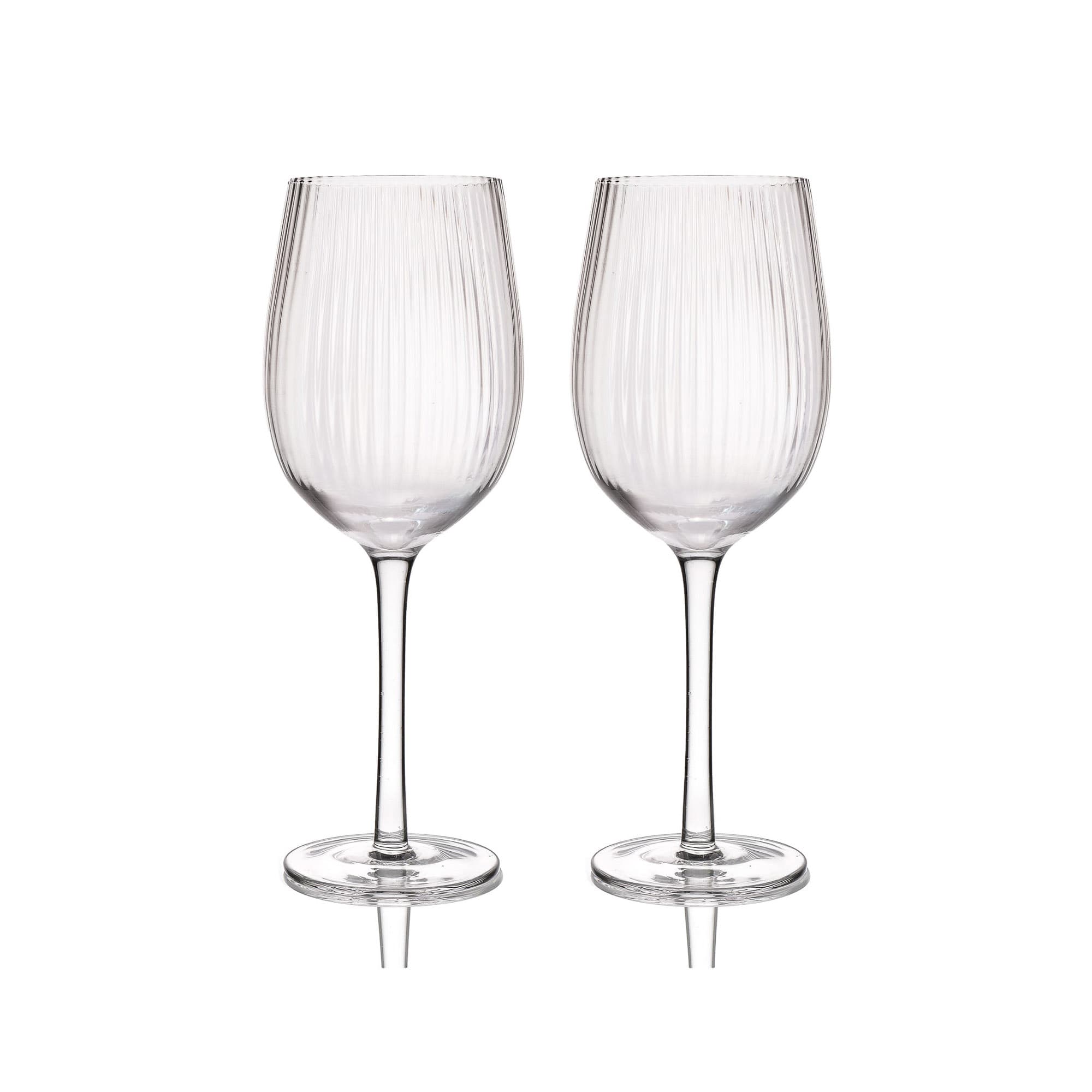 Ribbed Wine Glasses 450ml Set of 2