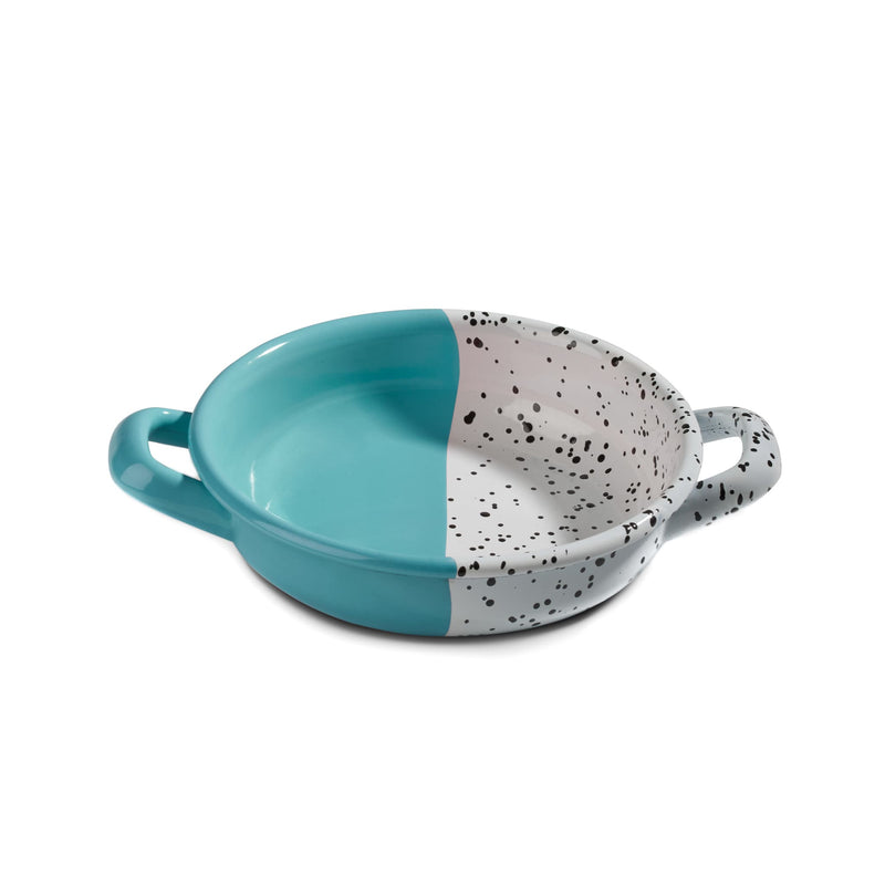 Kapka Colour Pop Enamel Frying Pan and Serving Dish Turquoise 16cm Turkish Oven to Tableware