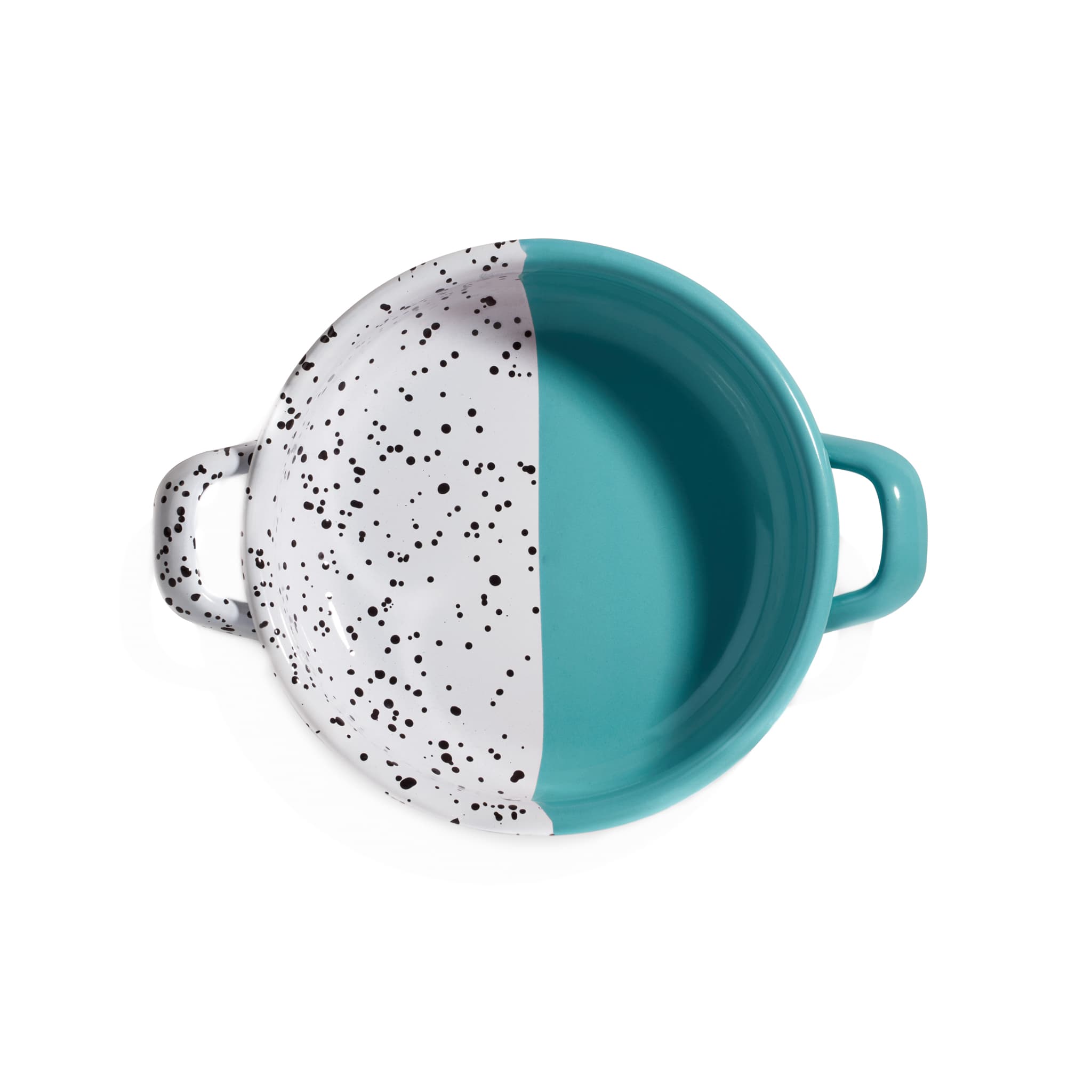Kapka Colour Pop Enamel Frying Pan and Serving Dish Turquoise 16cm Turkish Oven to Tableware
