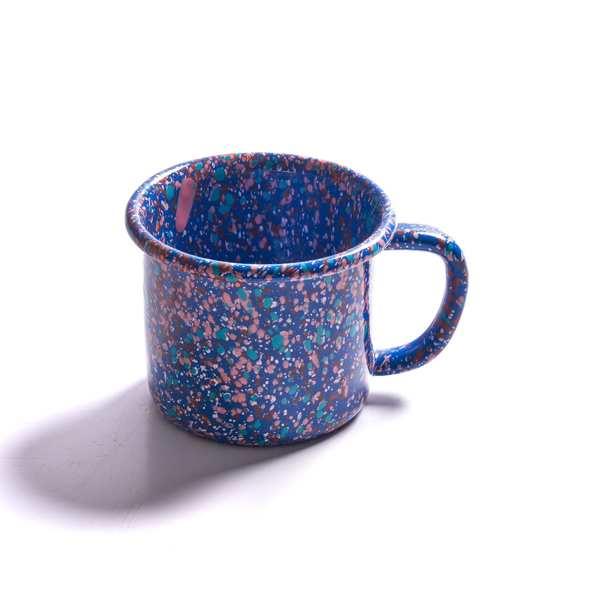 Splatter Fest Enamel Mug Cobalt Blue