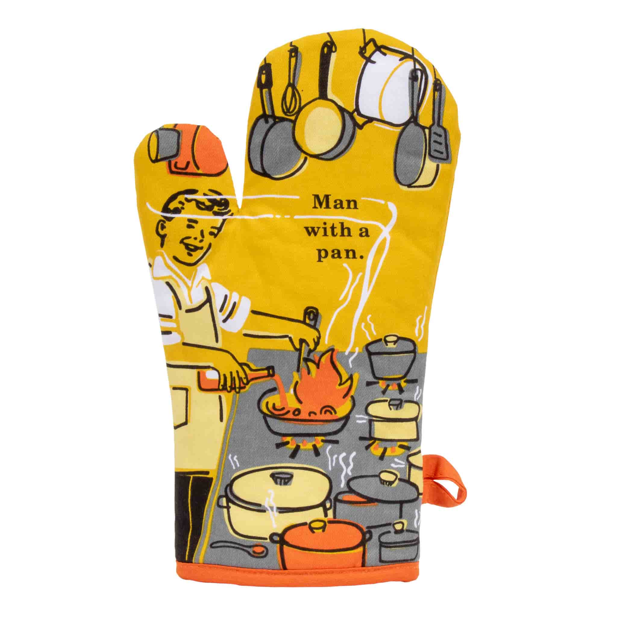 Man with a Pan Double Sided Oven Mitt